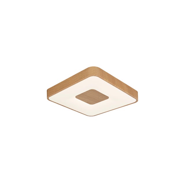Plafón LED cuadrada madera clara marrón pantalla acrílica MANTRA 5360 lm color de la luz de cálida a fría CCT (2700K-5000K) IP20