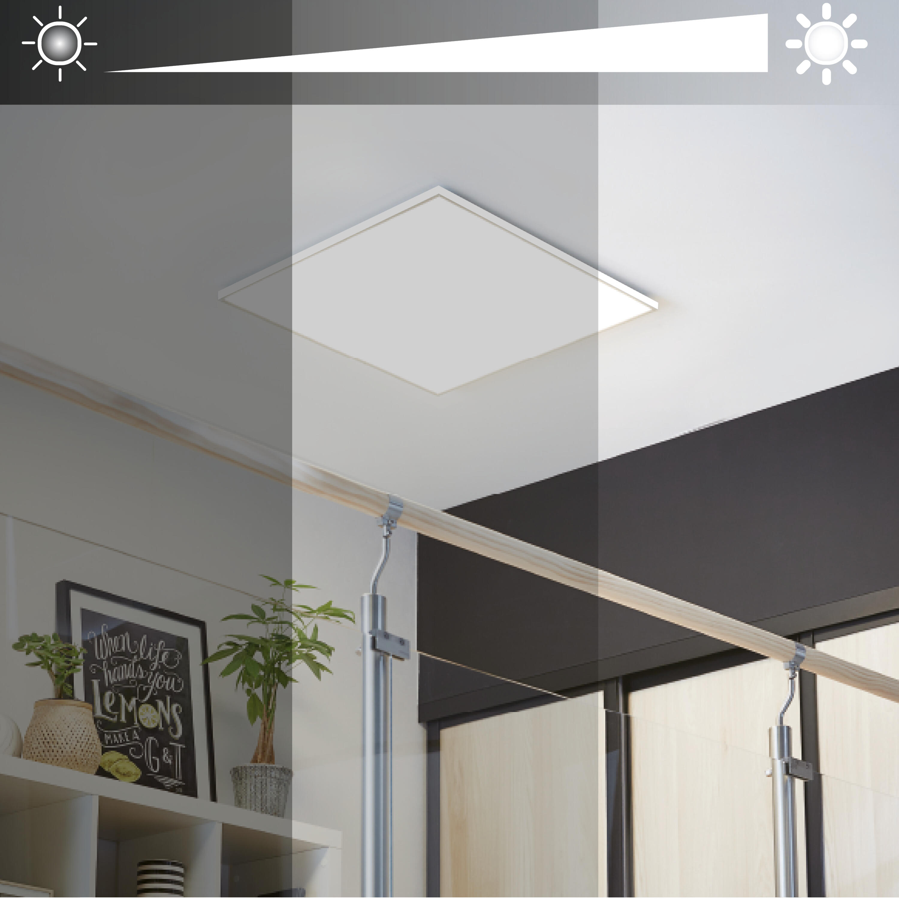 Panneau LED Gdansk 29,5 x 29,5 cm, variation blancs et intensité, blanc INSPIRE - 2