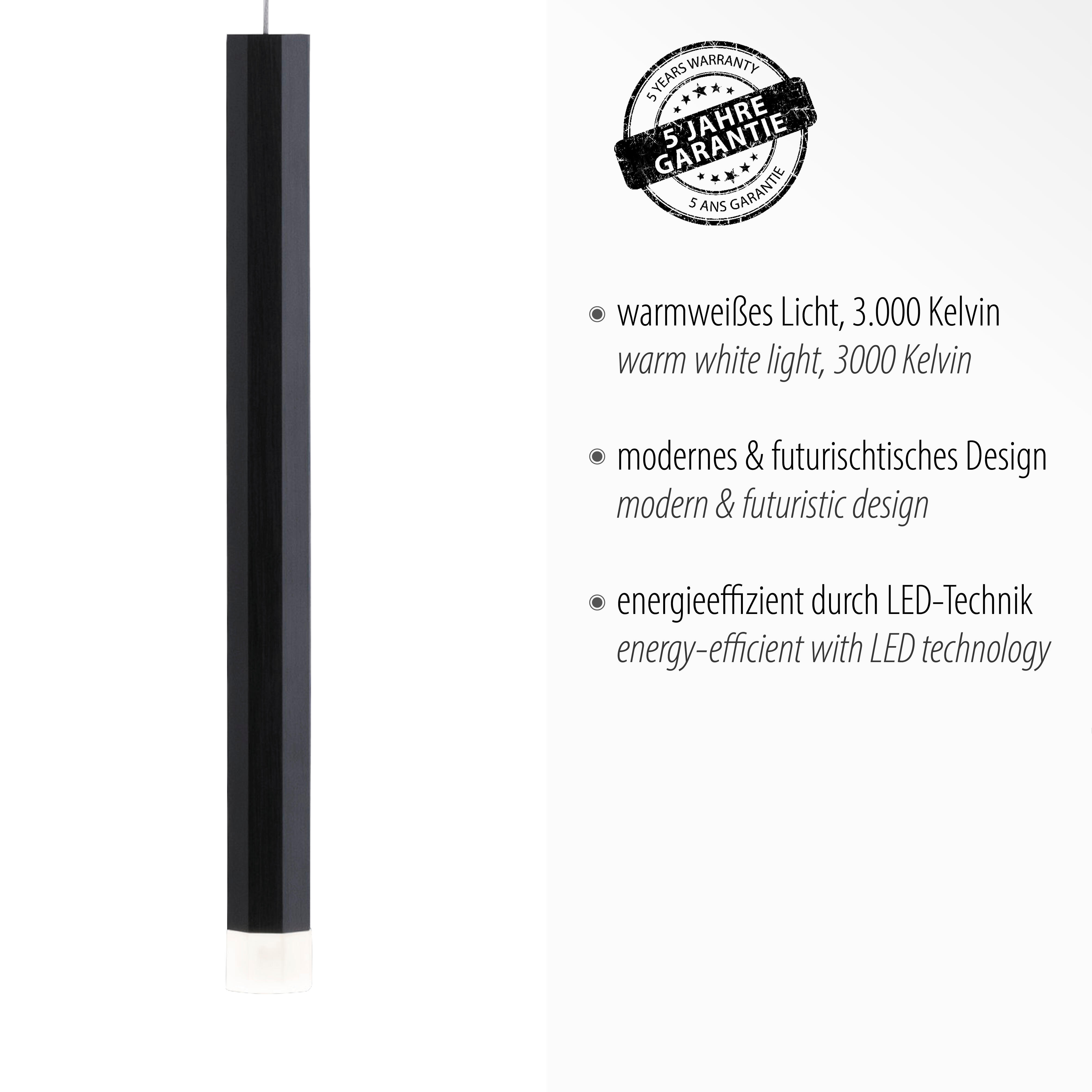 Lámpara de techo colgante negro 1 luz LED Bruno ø12 cm y 15 cm de ancho - 5