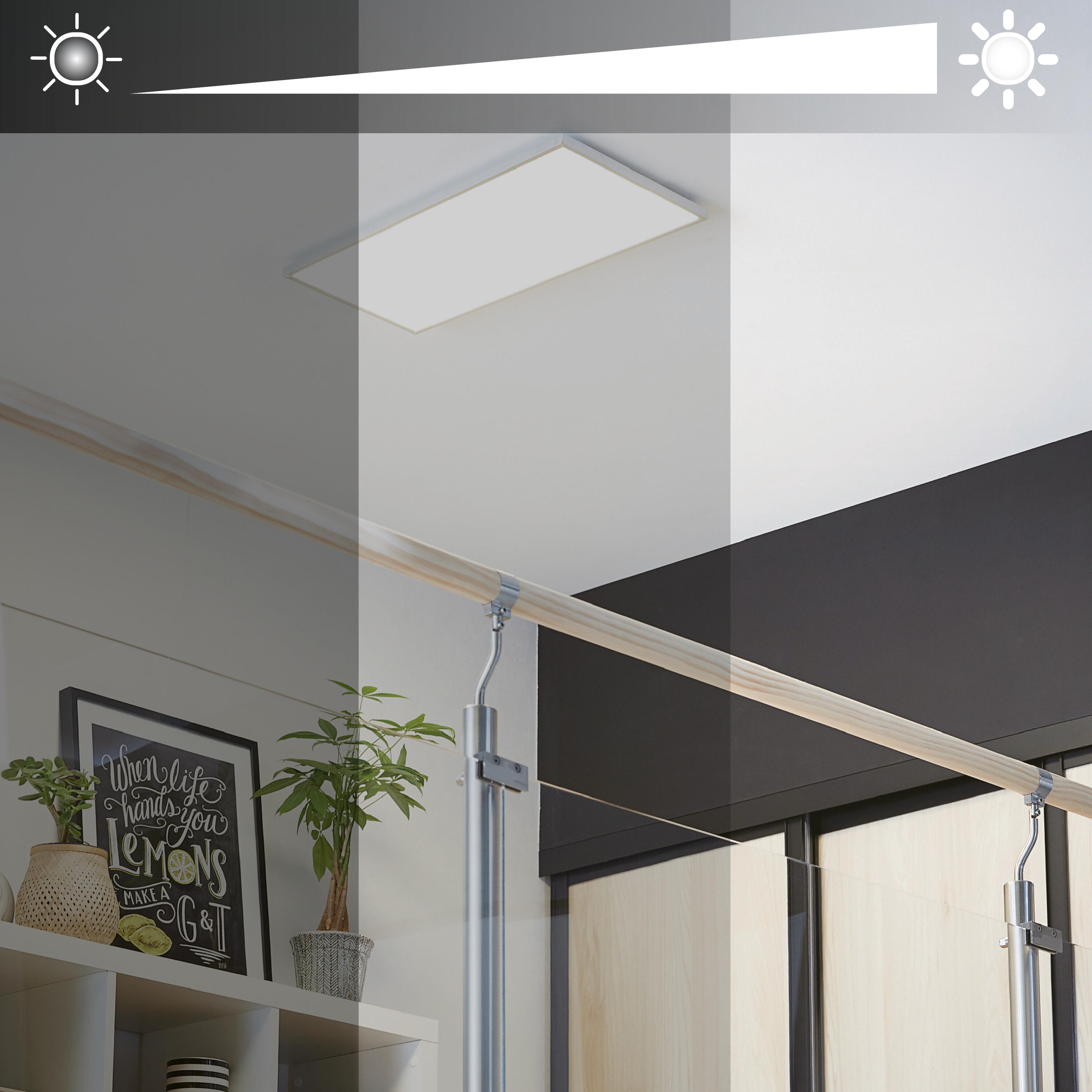 Panneau LED Gdansk 29,5 x 59,5 cm, variation blancs et intensité, blanc INSPIRE - 2