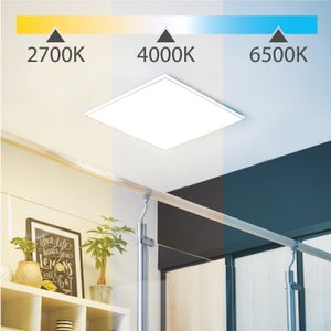 Panneau LED Gdansk 59,5 x 59,5 cm, variation blancs et intensité, blanc INSPIRE