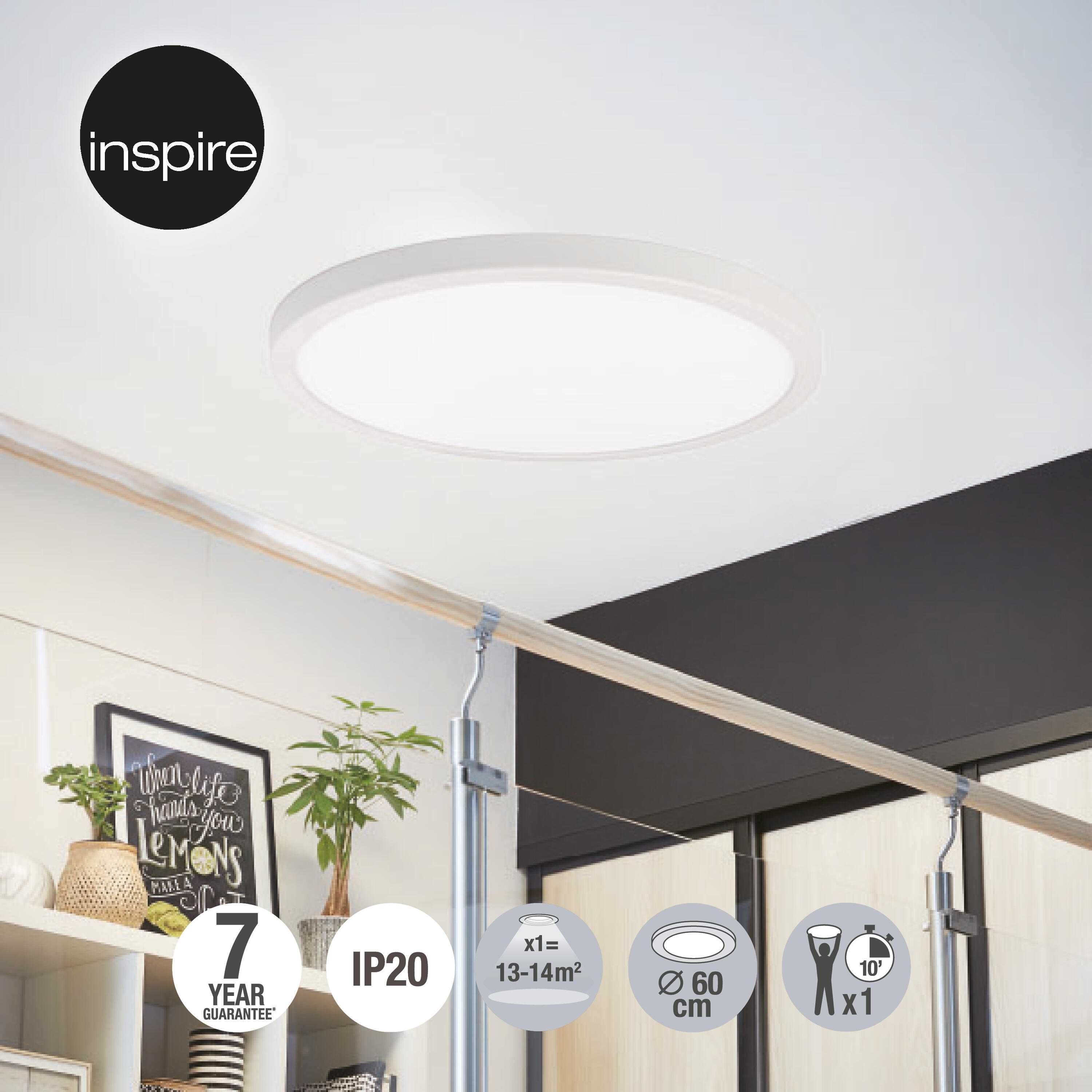 Panneau LED Gdansk rond D.60 cm, variation blancs et intensité, blanc INSPIRE - 3