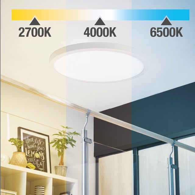 Panneau LED Gdansk rond D.60 cm, variation blancs et intensité, blanc INSPIRE