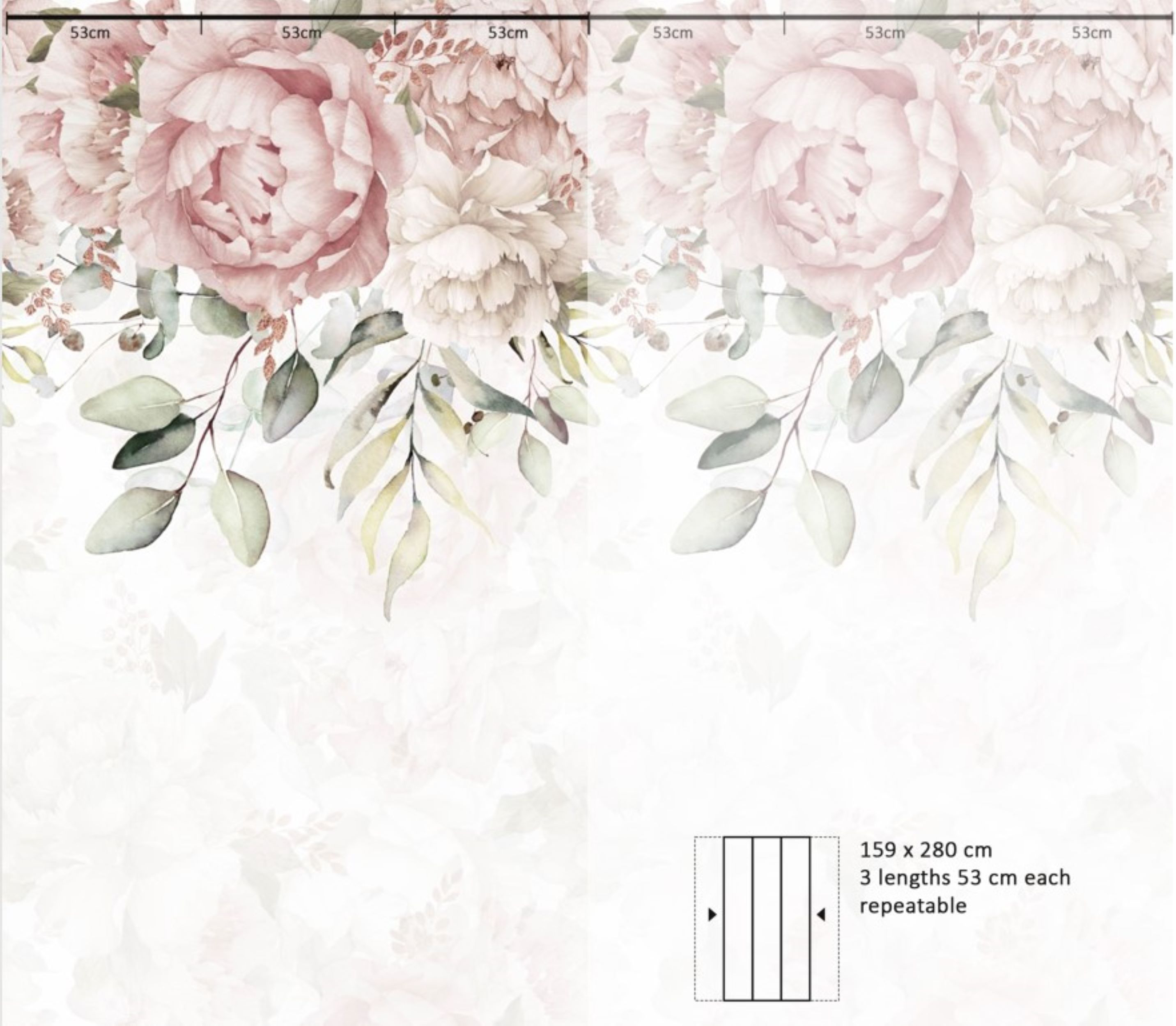 Tapeta panoramiczna Peonie 159 x 280 cm - 4