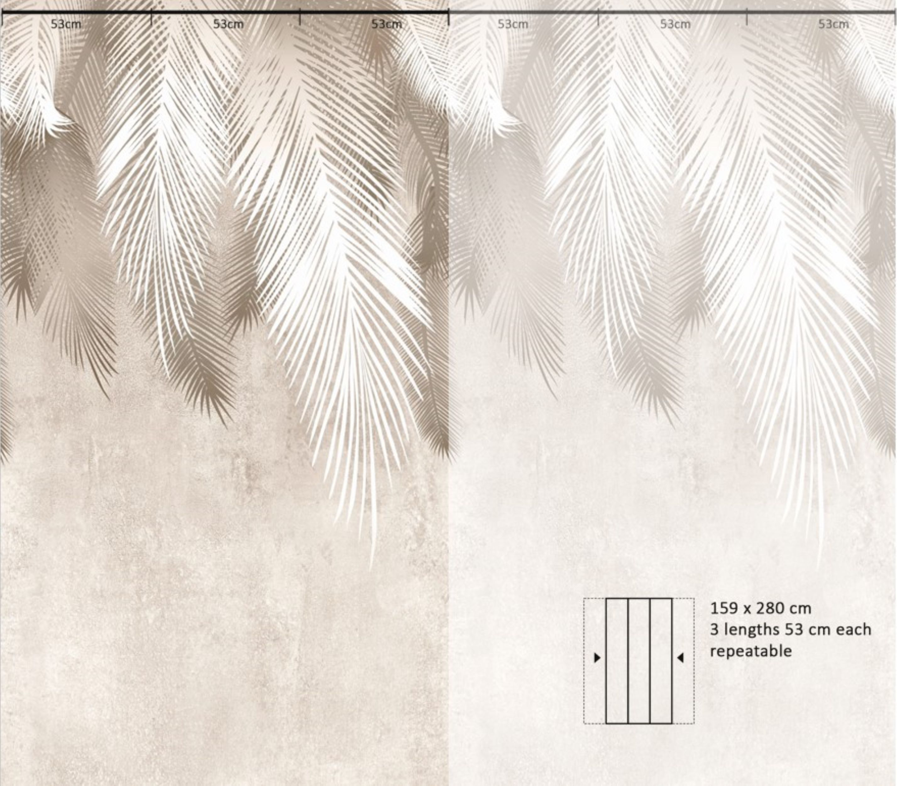 Tapeta panoramiczna Palm Leaves 159 x 280 cm - 4