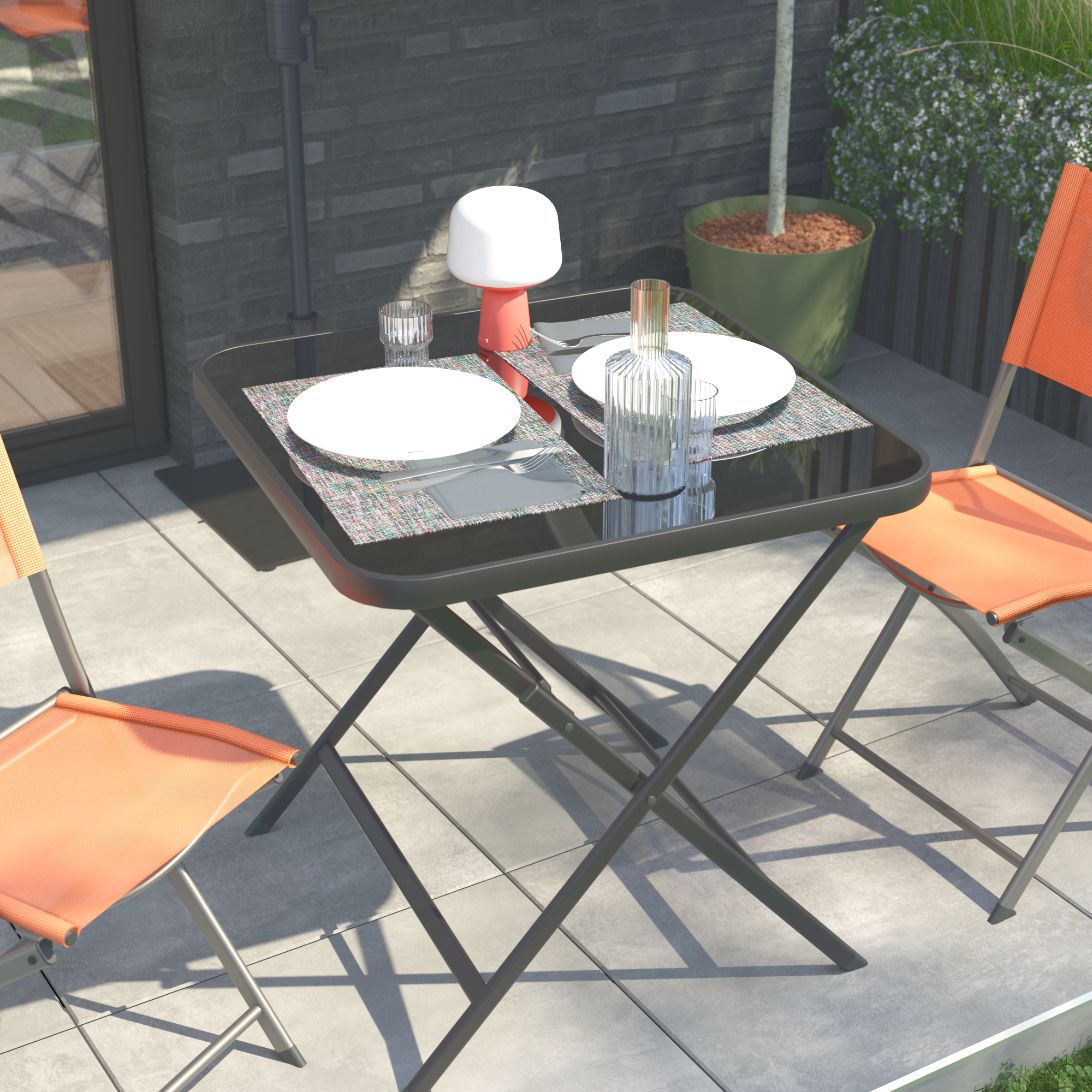 Mesa de metal NATERIAL PLEG EMYS 70X70CM ANTRACITE - 16