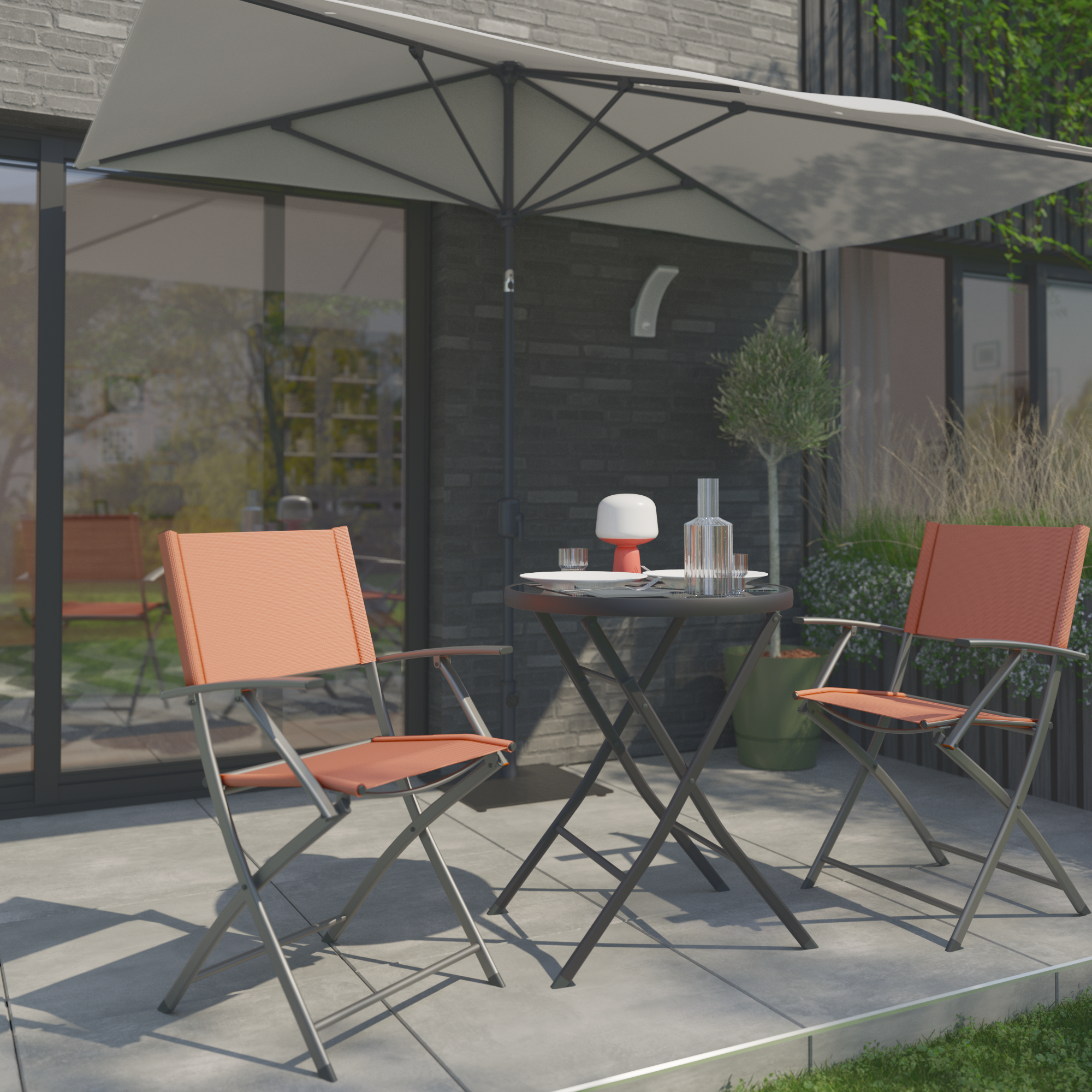 Mesa de metal NATERIAL EMYS D60CM ANTRACITE - 17