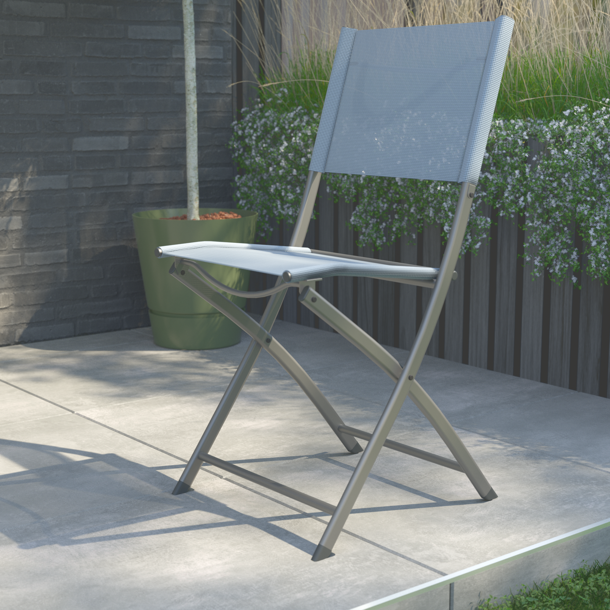 Chaise de jardin NATERIAL Emys en acier bleu - 2