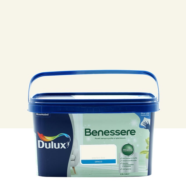 Pittura per interni super lavabile, DULUX bianco lino opaco, 2.5 L
