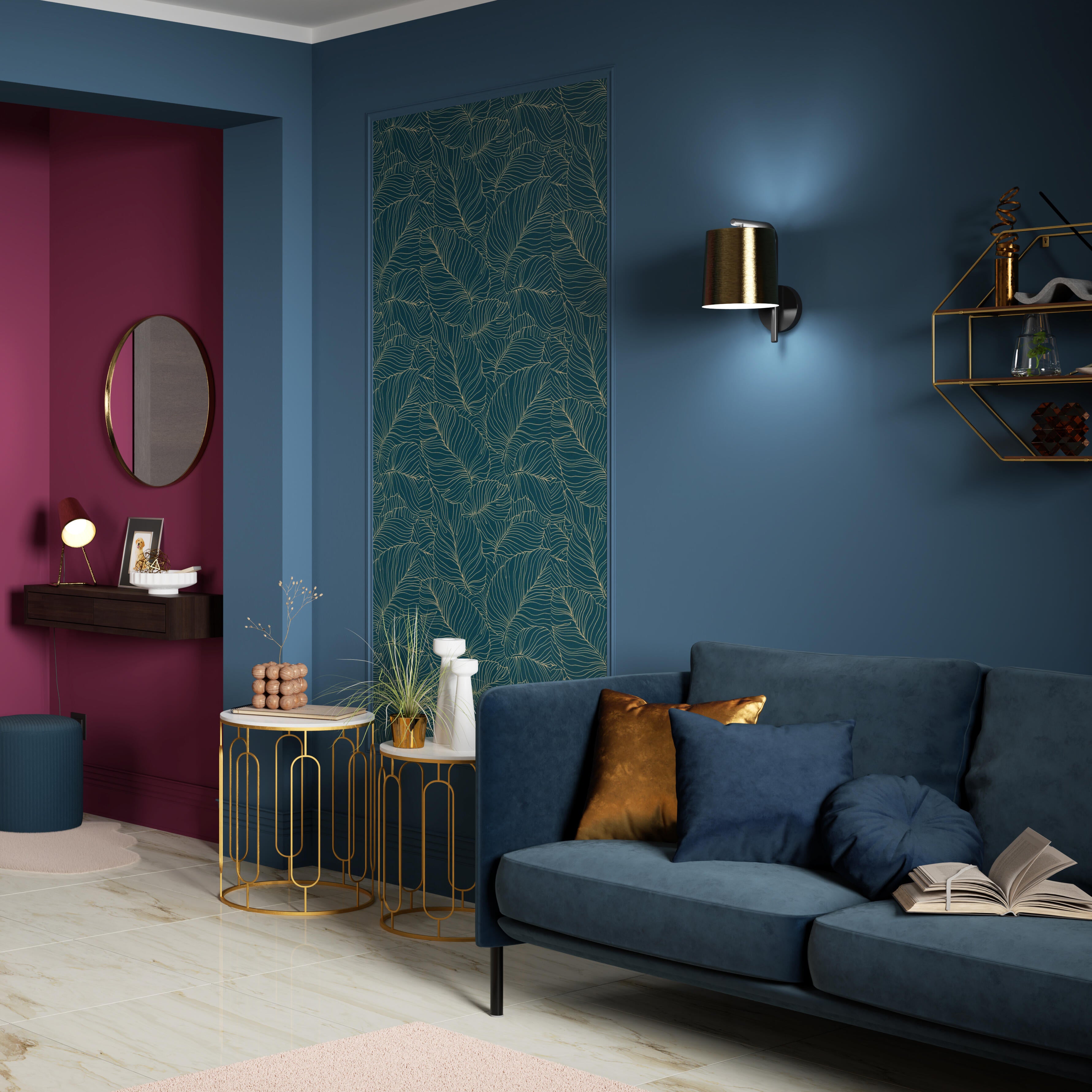 Specchio GLAM tondo in metallo dorato Ø 61 cm INSPIRE - 12