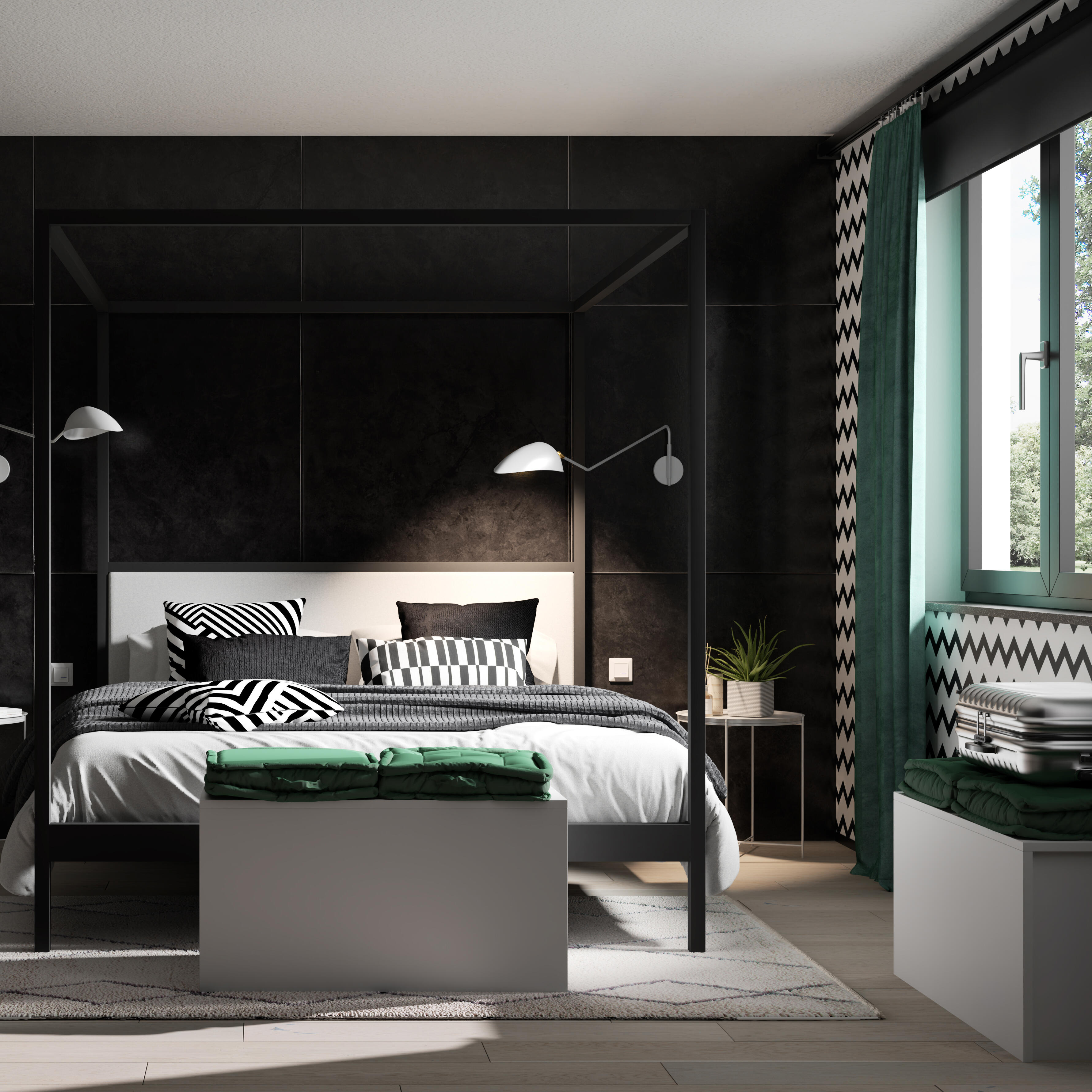 Baule panchina TERRANEO in truciolare bianco L 90 x H 45 x P 45 cm - 2