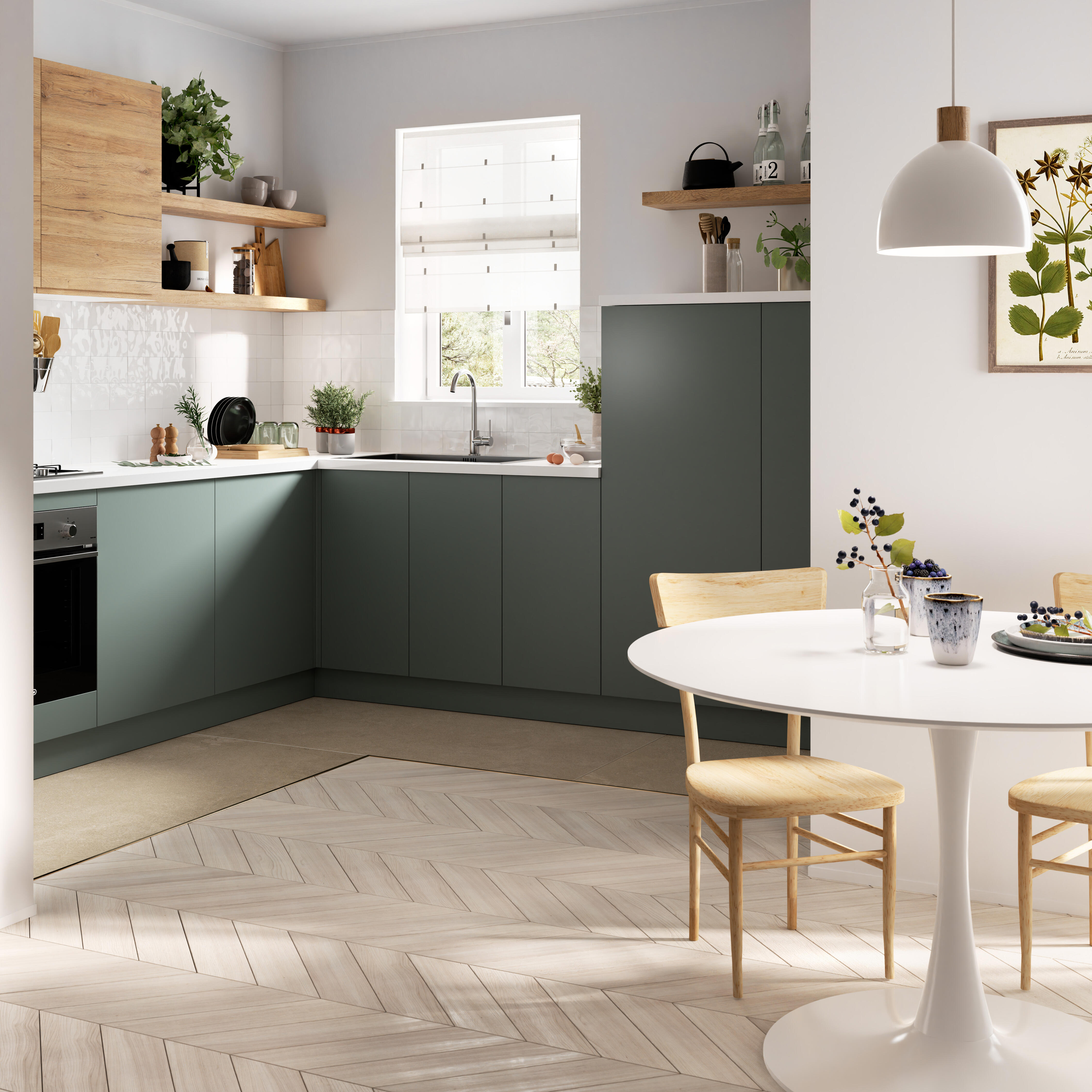 Porta para móvel de cozinha Delinia Viena 60X77 cm verde mate - 9