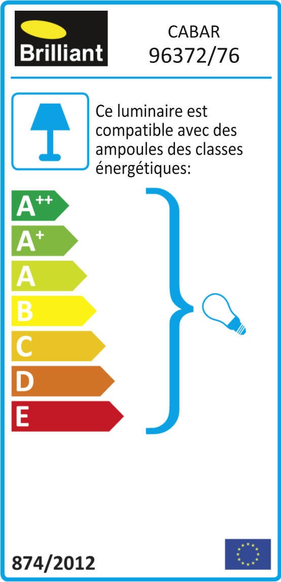 Applique E27, aluminium / verre, marron, Cabar, BRILLIANT - 3