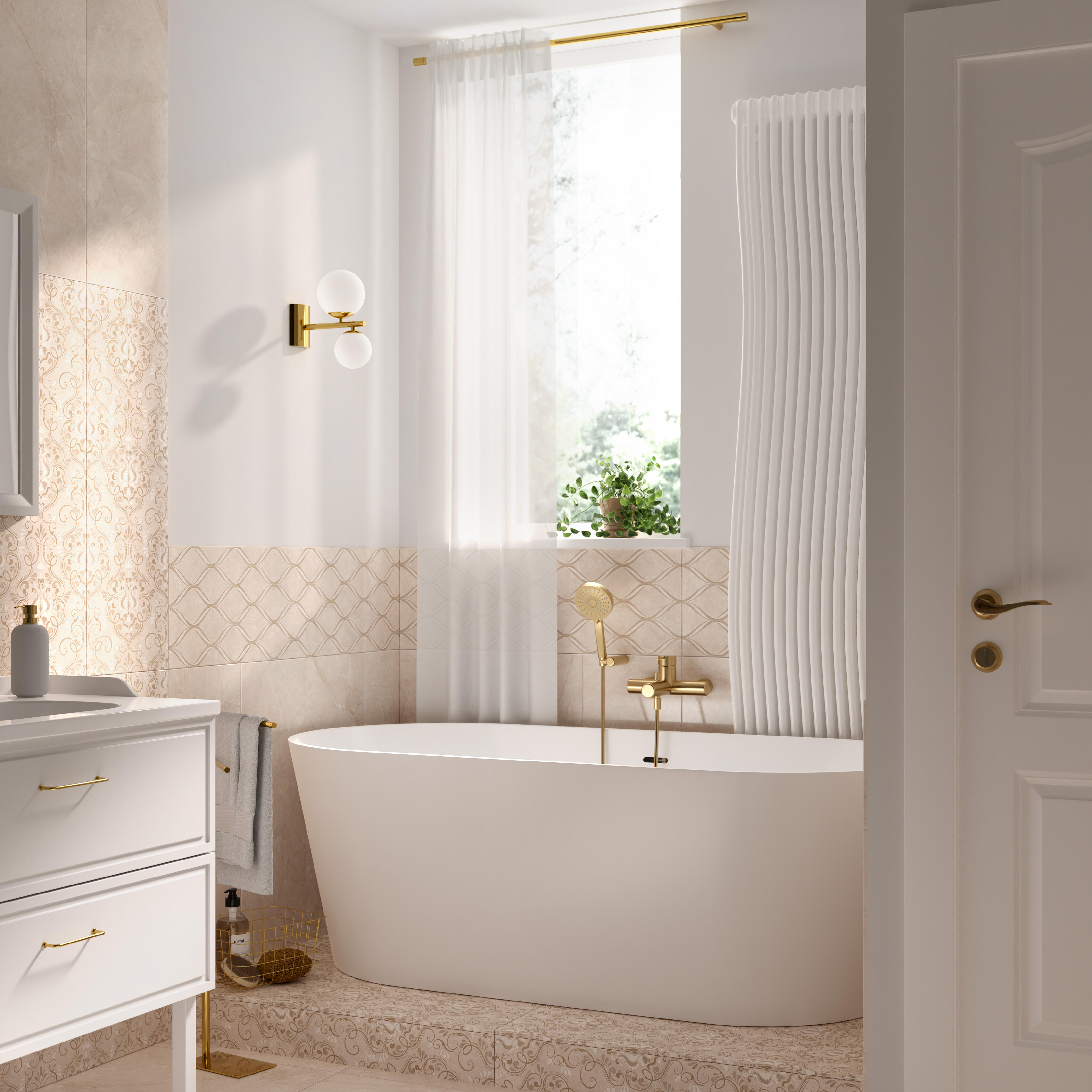 Bañera isla Diane blanco brillo 170x80 cm - 4