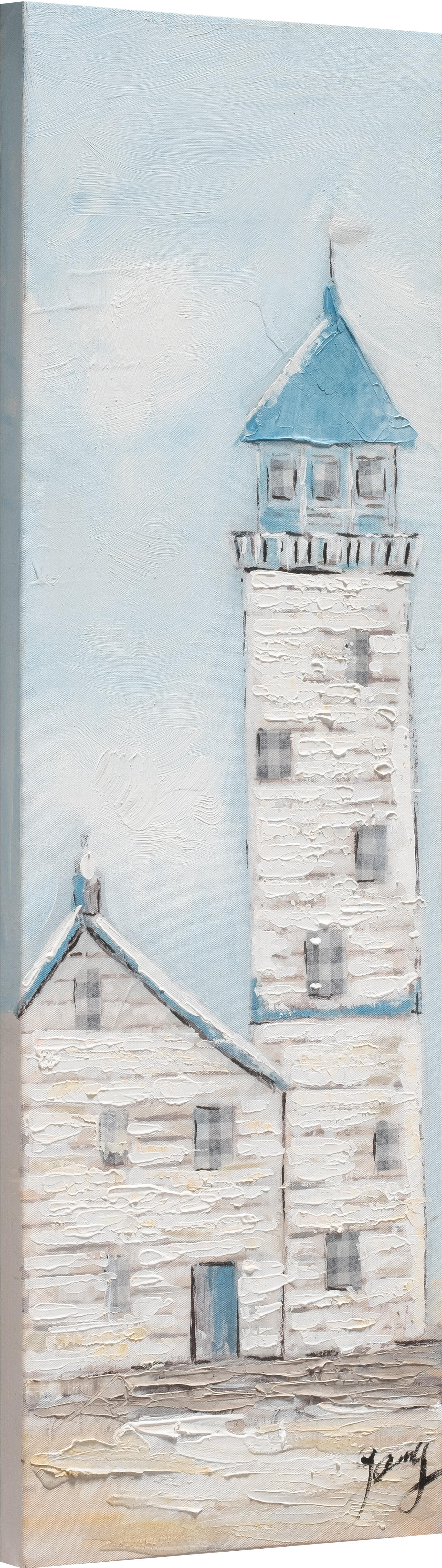 Tela pintada 30 x 90 cm CASA farol - 7