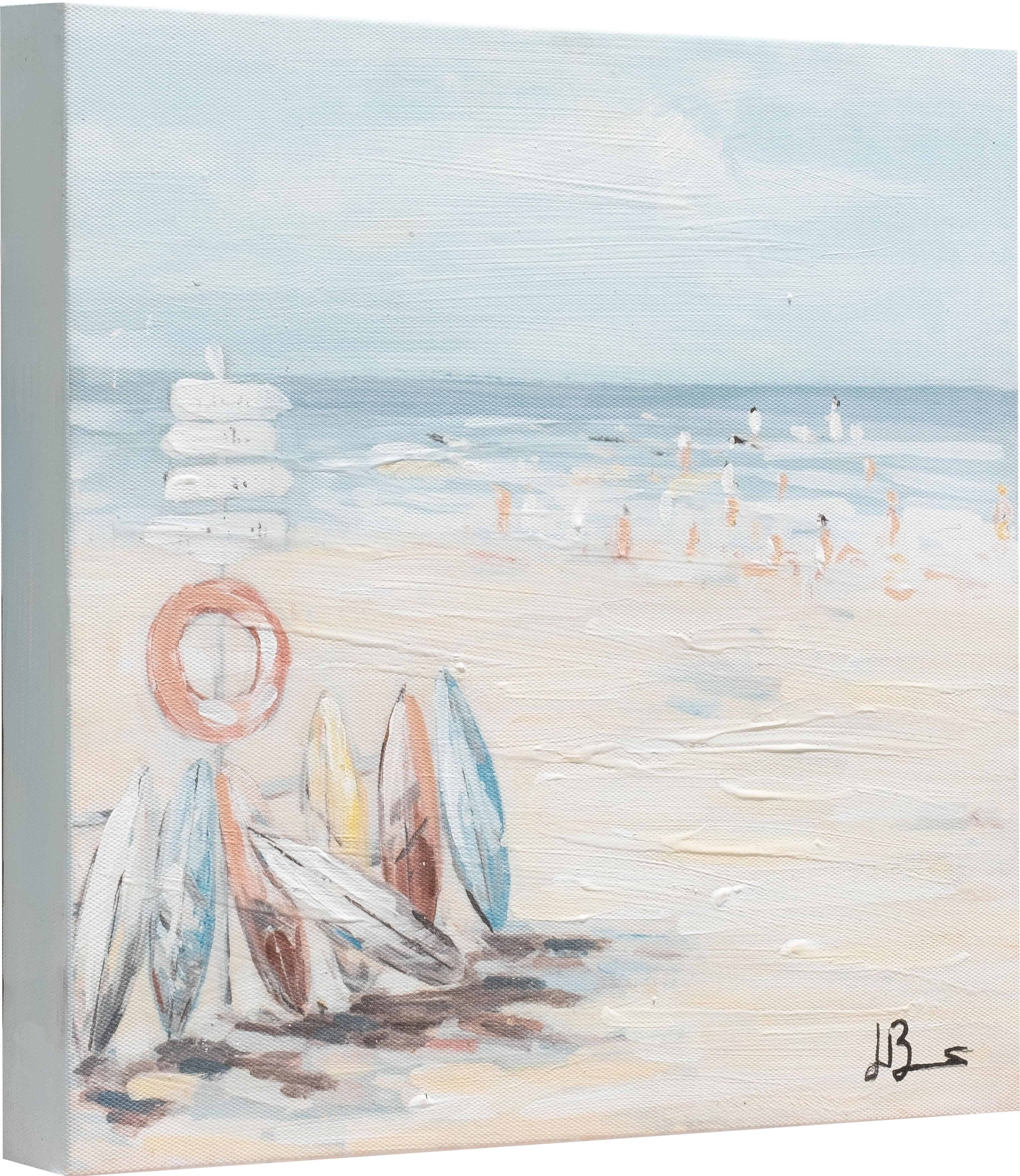 Tela pintada 30 x 30 cm PRAIA ABSTRATO - 2