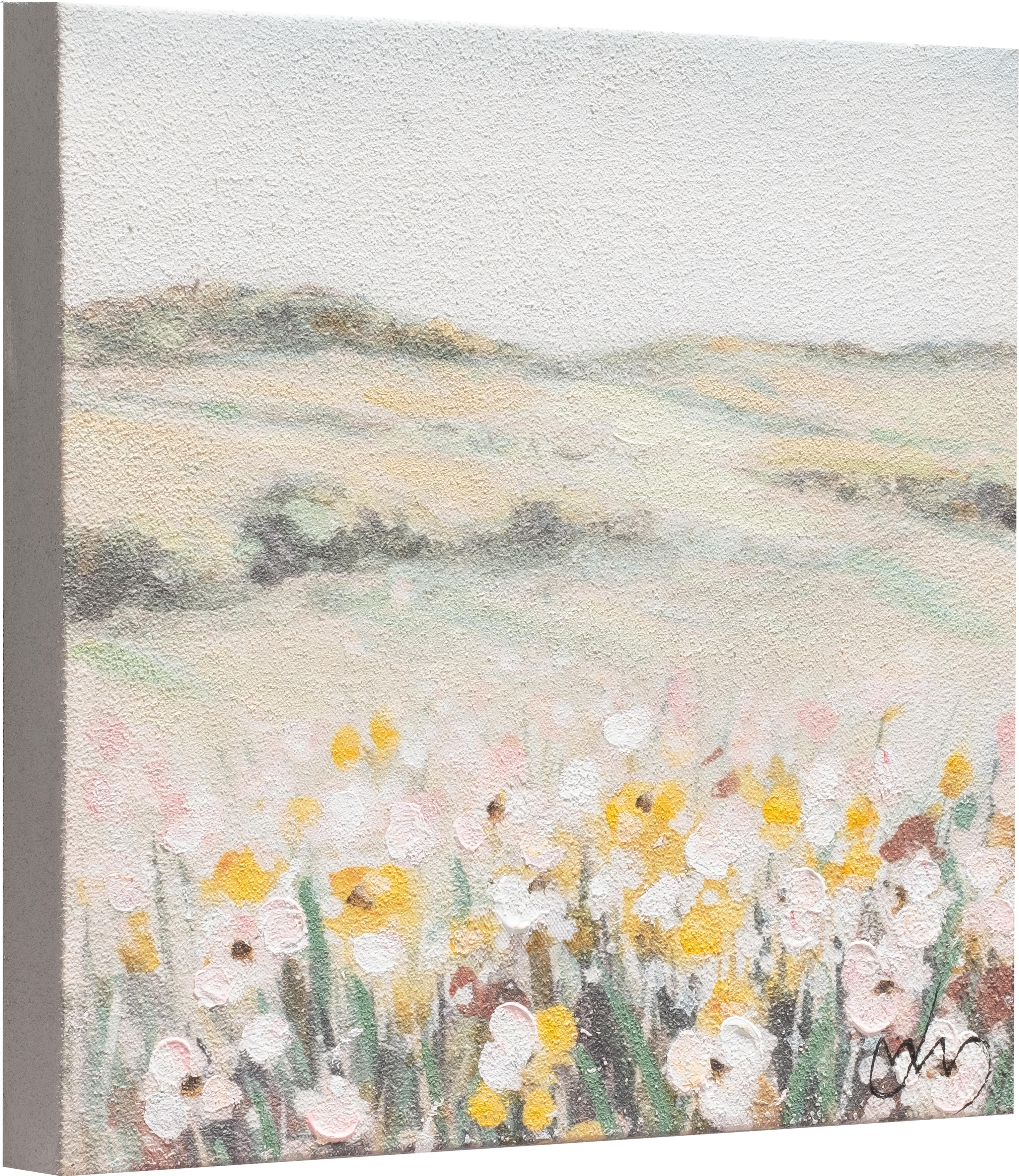 Tela pintada 30 x 30 cm CAMPO FLORES - 2