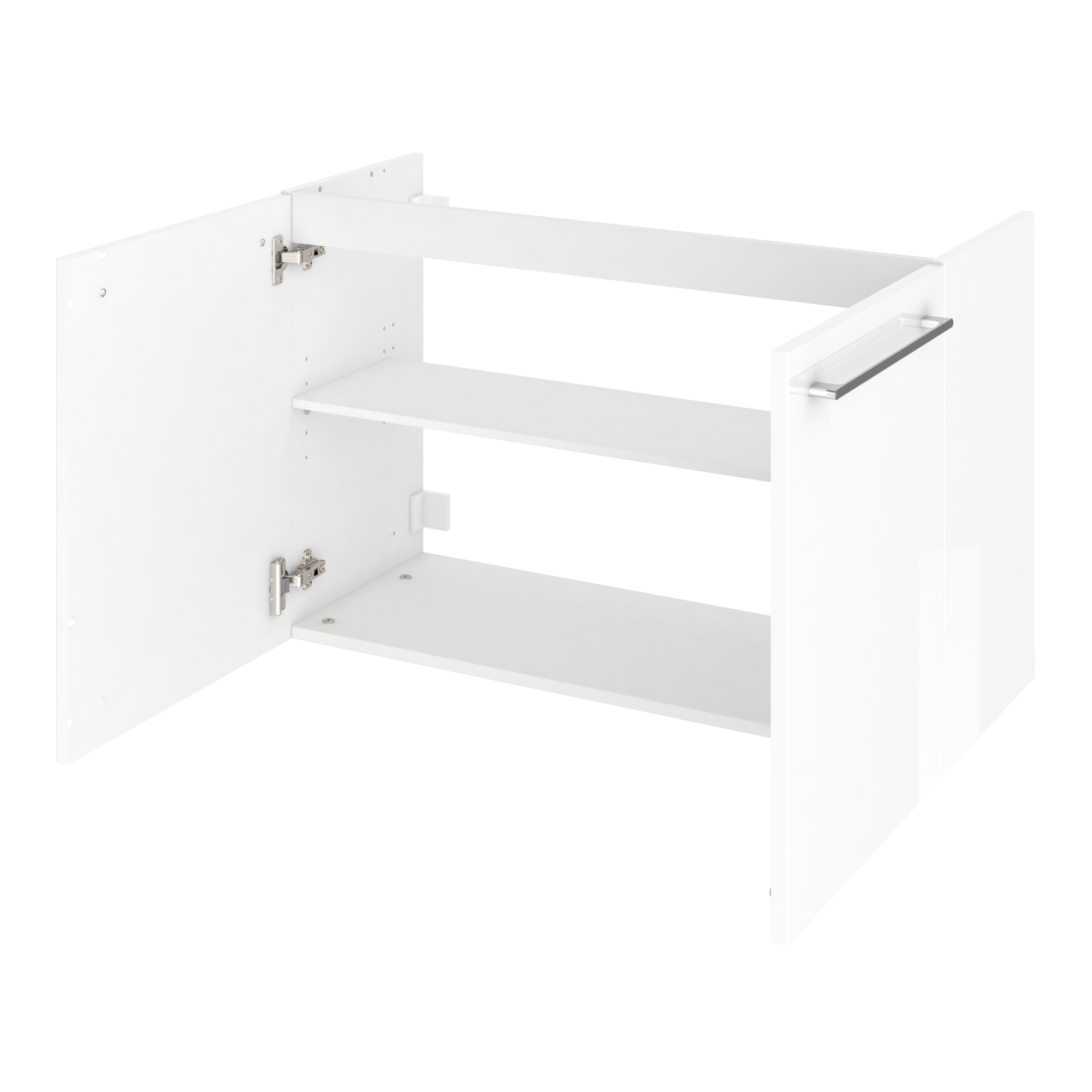 Mobile da bagno sospeso sotto lavabo L 90 x H 58 x P 33 cm bianco laminato lucido, 2 ante SENSEA Remix - 4