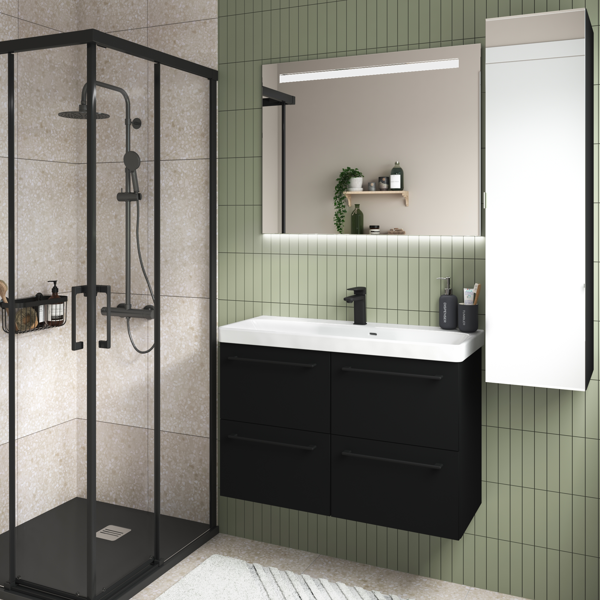 Colonne l.30 x H.115 x P.33 cm, noir, Remix - 3