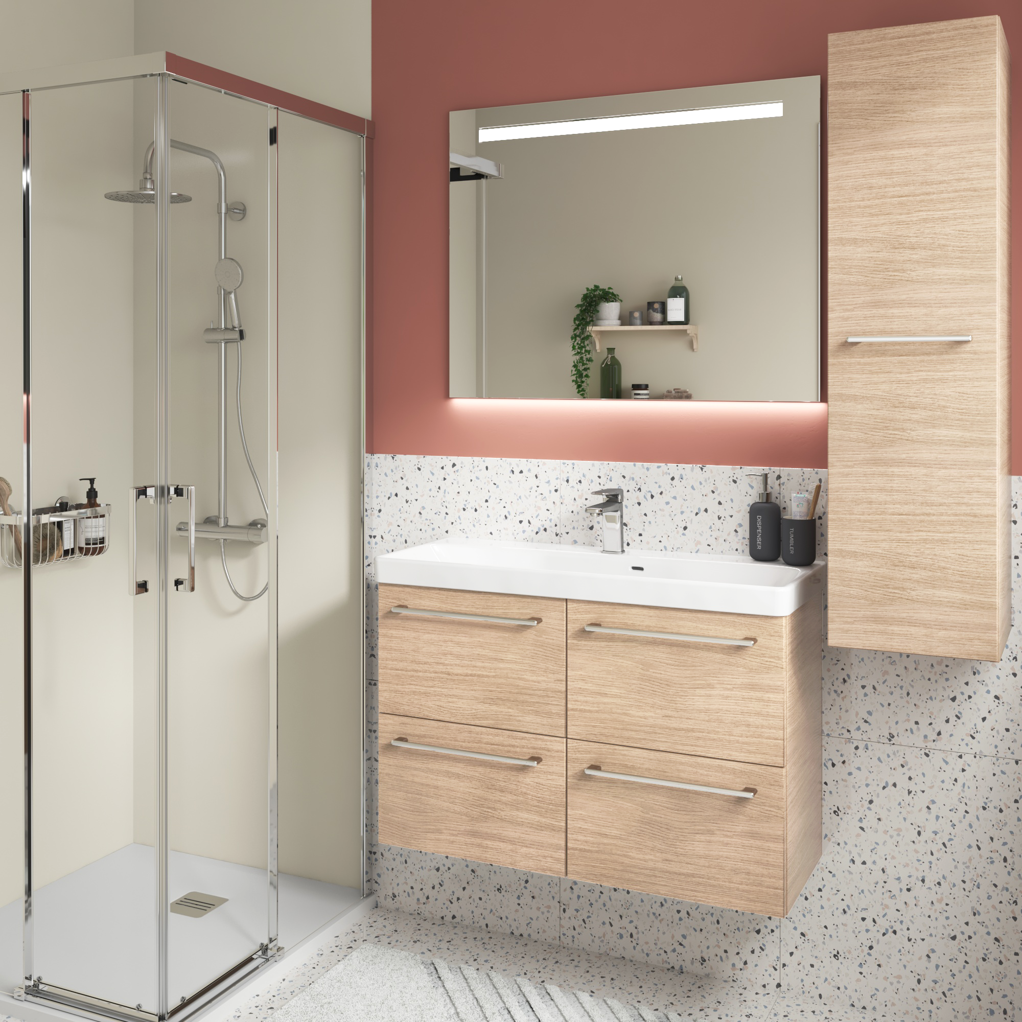 Caisson colonne, l.30 x H.115 x P.33cm, Chêne Naturel, Remix - 7