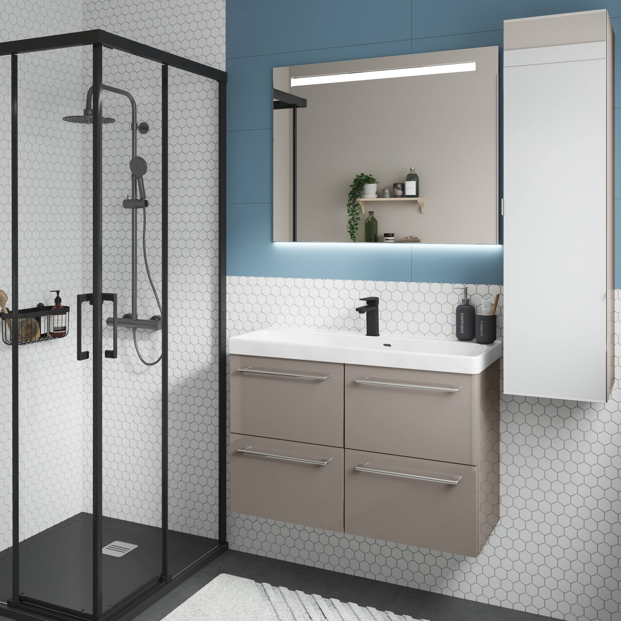 Colonne l.30 x H.115 x P.33 cm gris granit Remix - 3