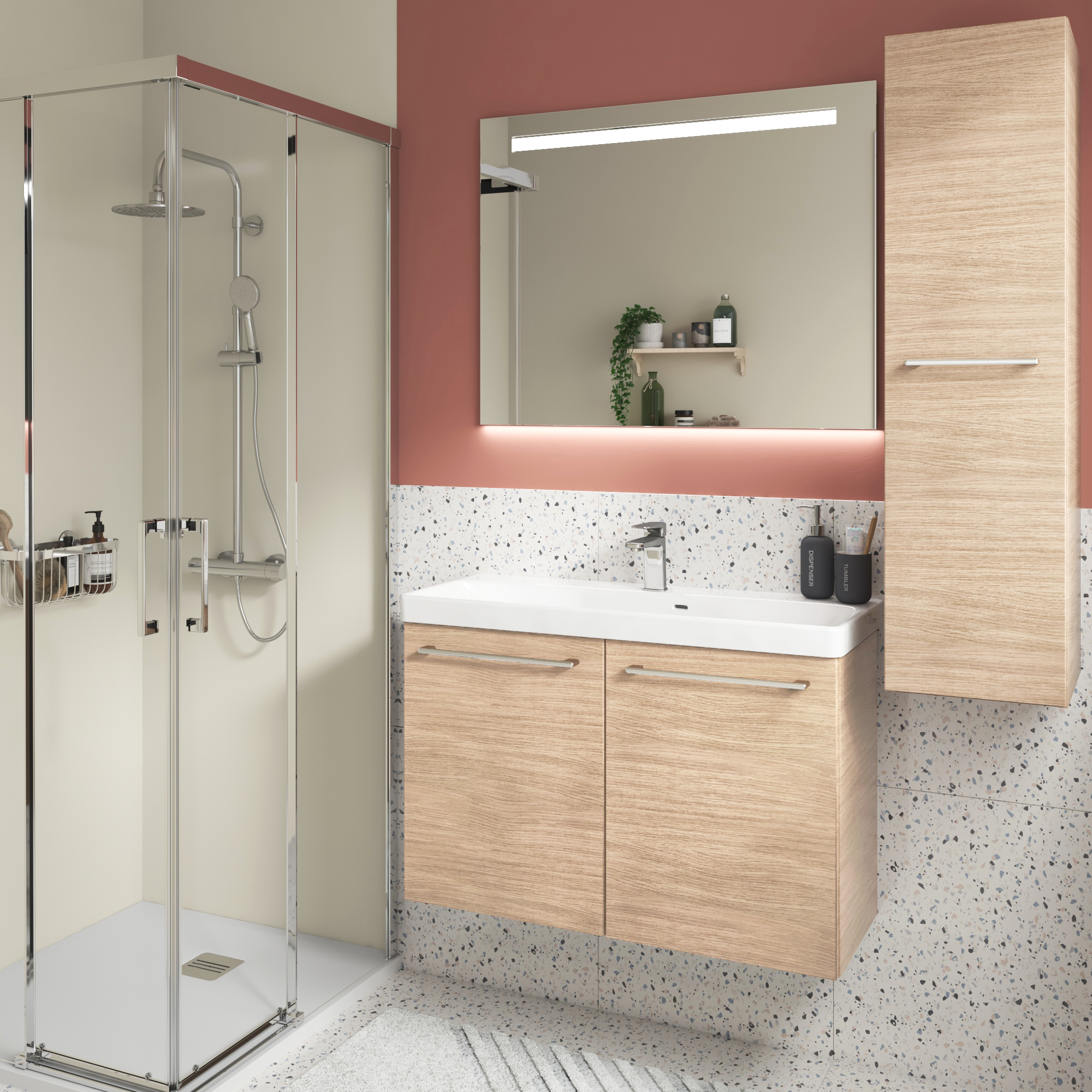 Anta mobile da bagno rovere SENSEA L 30 x H 115 x Sp 1.8 cm - 2
