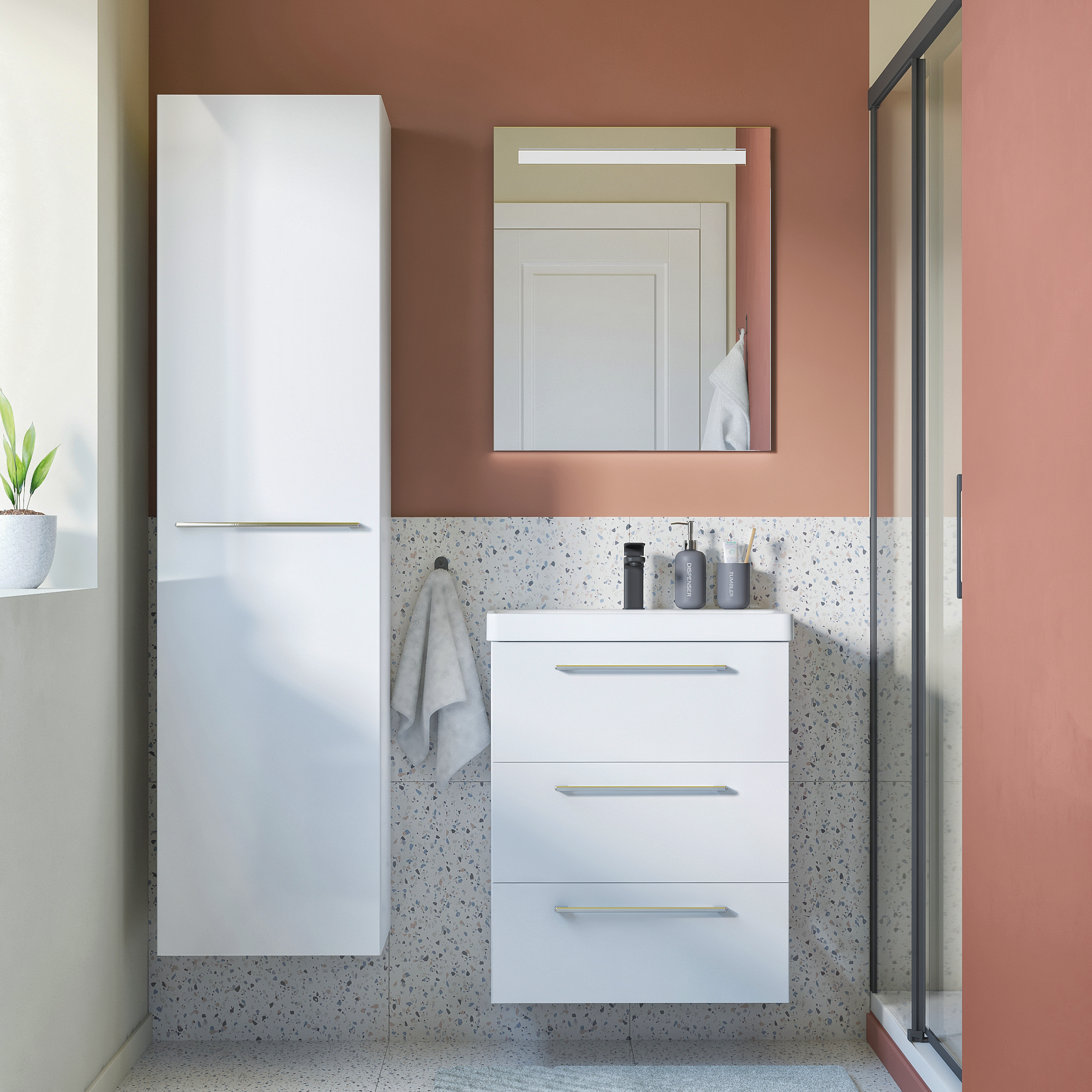 Colonne, l.45 x H.172.9 x P.46cm, Blanc-Blanc 0, Remix - 5