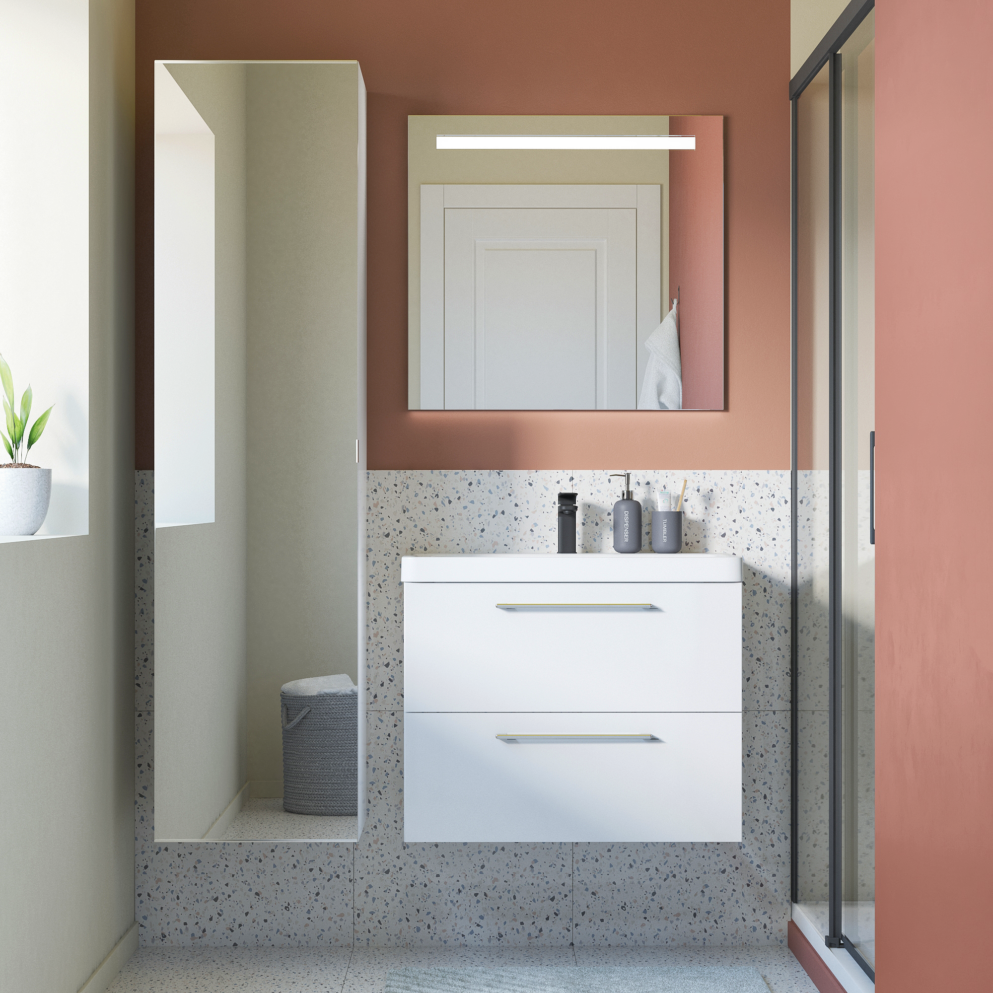 Szafka pod umywalkę Remix Biała 75 Sensea - 12