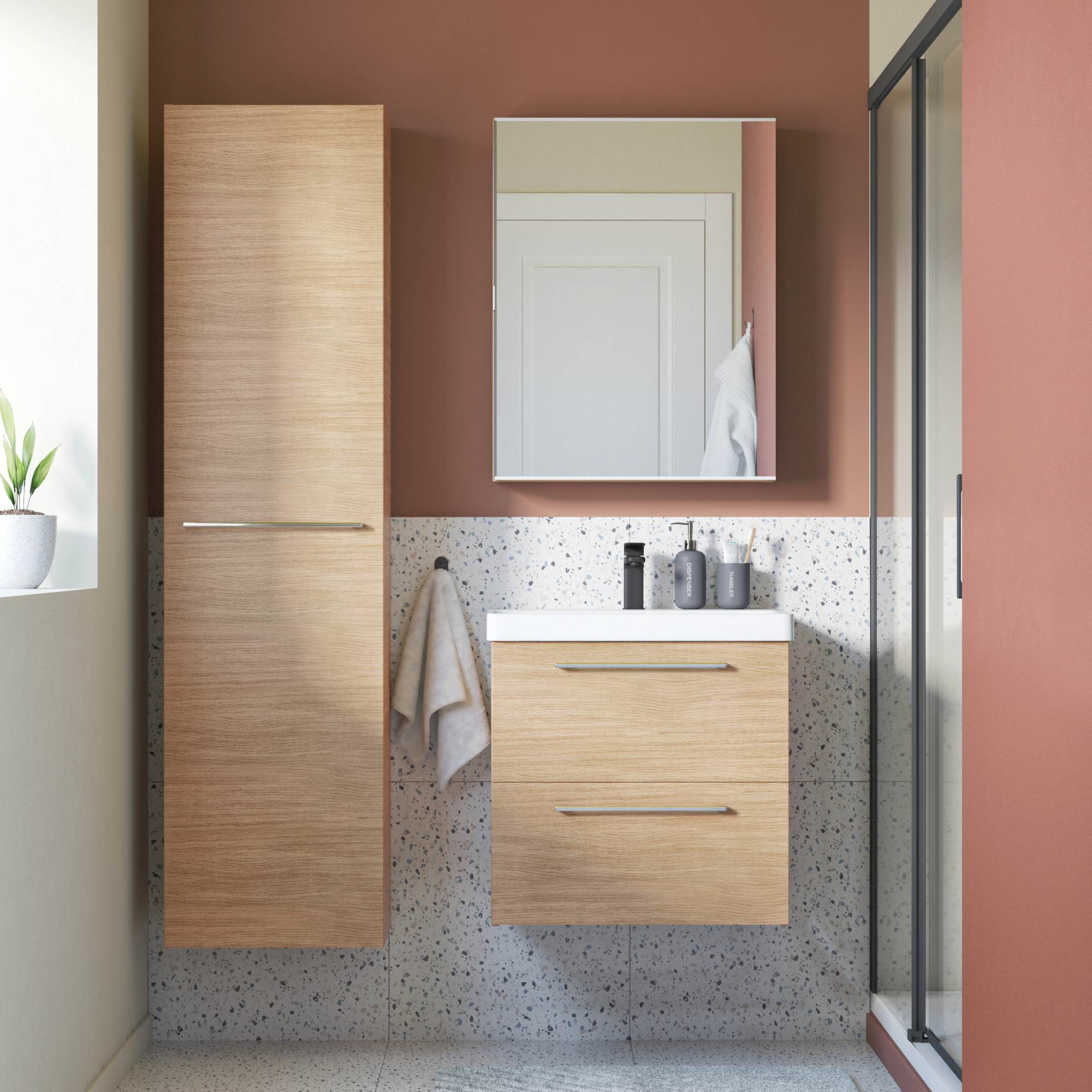 Anta mobile da bagno rovere SENSEA L 45 x H 172.9 x Sp 1.8 cm - 2