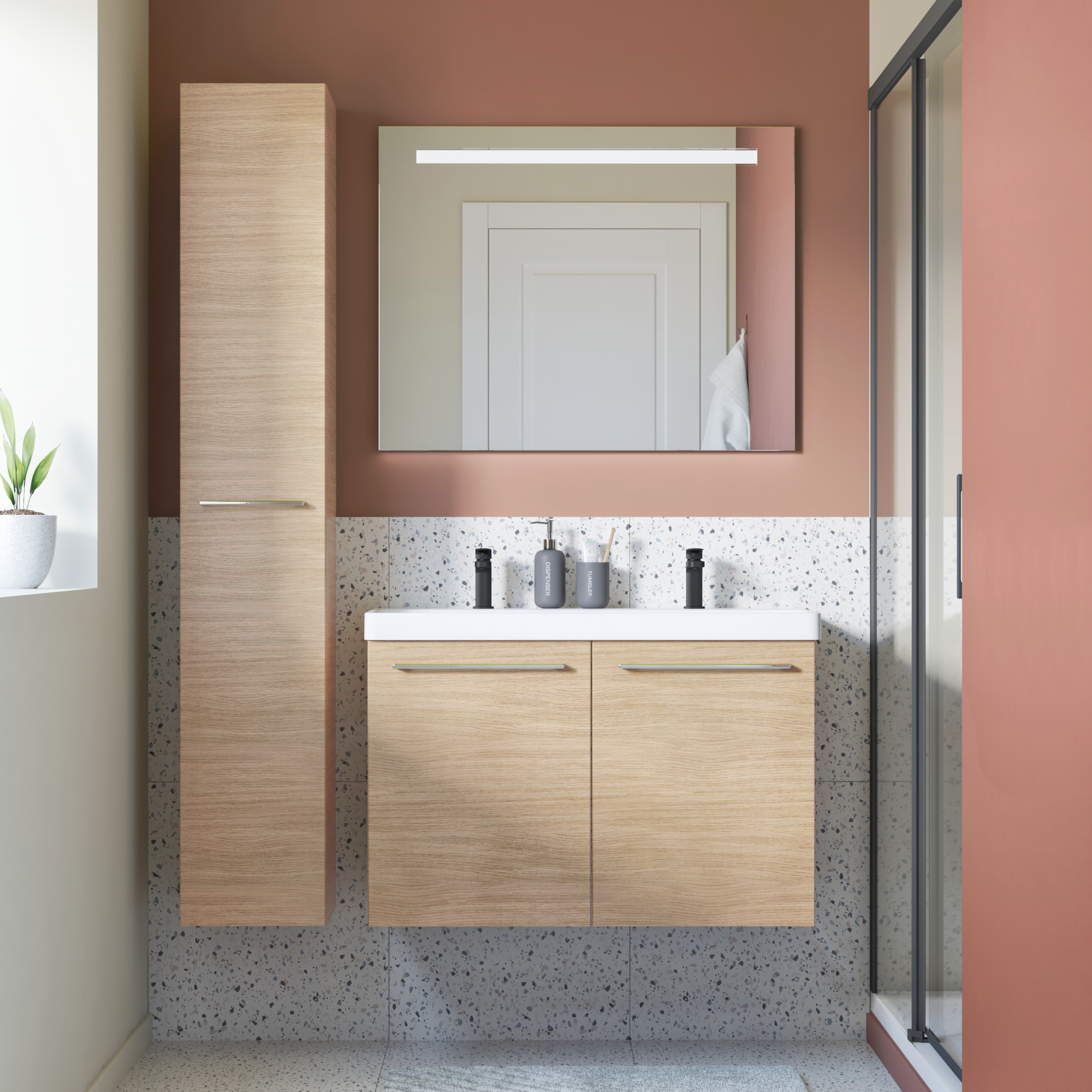 Porte effet chêne naturel l.45 x H.57.7 cm Remix - 5