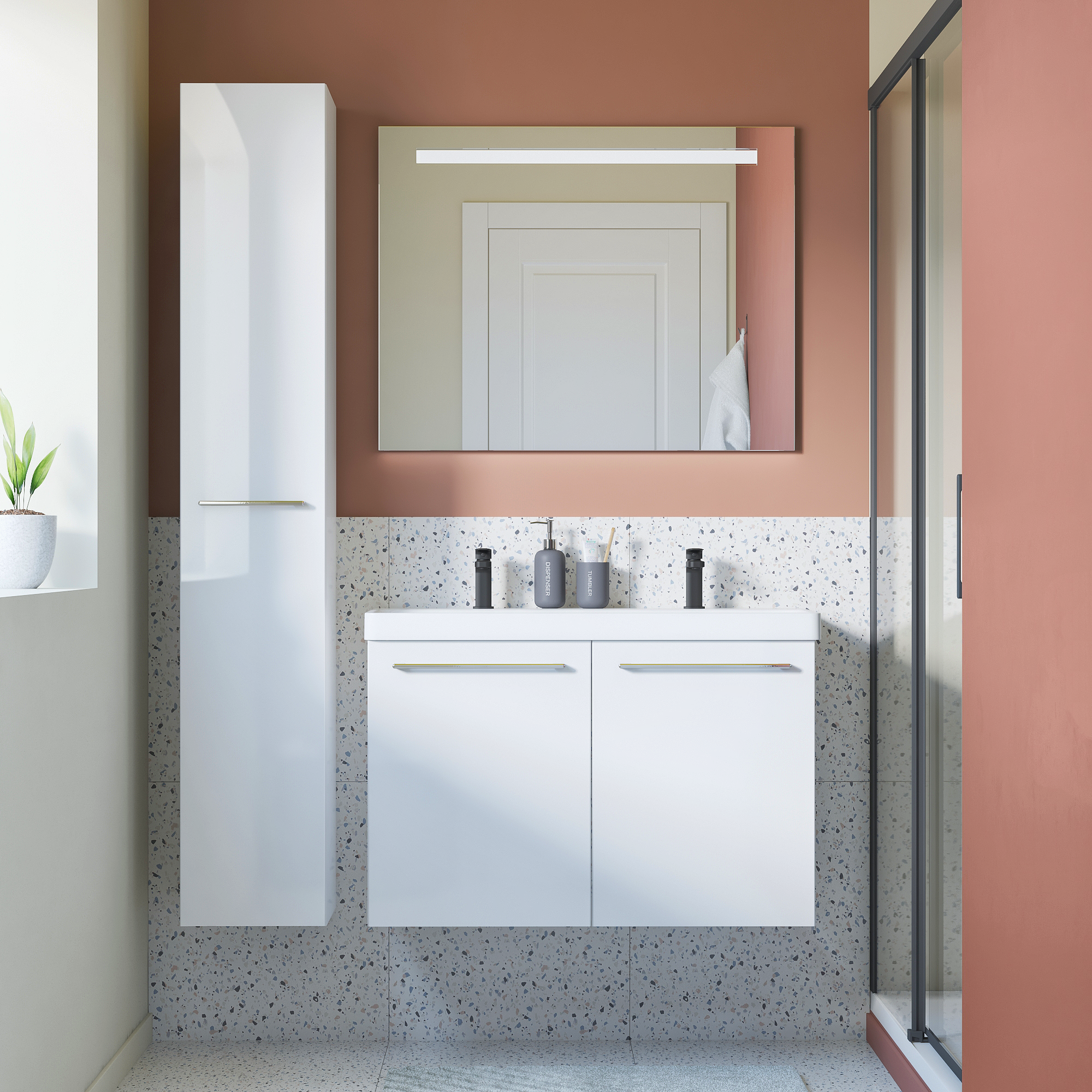 Lavabo a incasso rettangolare vasca centrale Remix L 91 x H 16.5 x P 49.7 cm in ceramica bianco lucido - 3