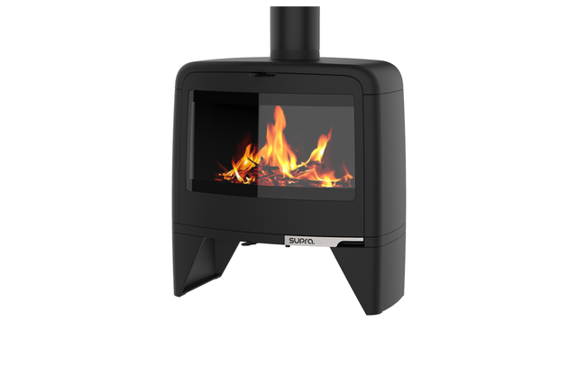 Poêle à bois SUPRA Paul noir, 10 kW