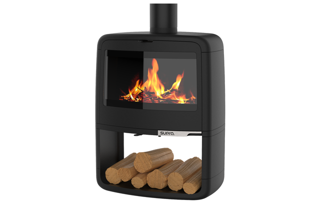 Poêle à bois SUPRA Paul bucher noir, 10 kW