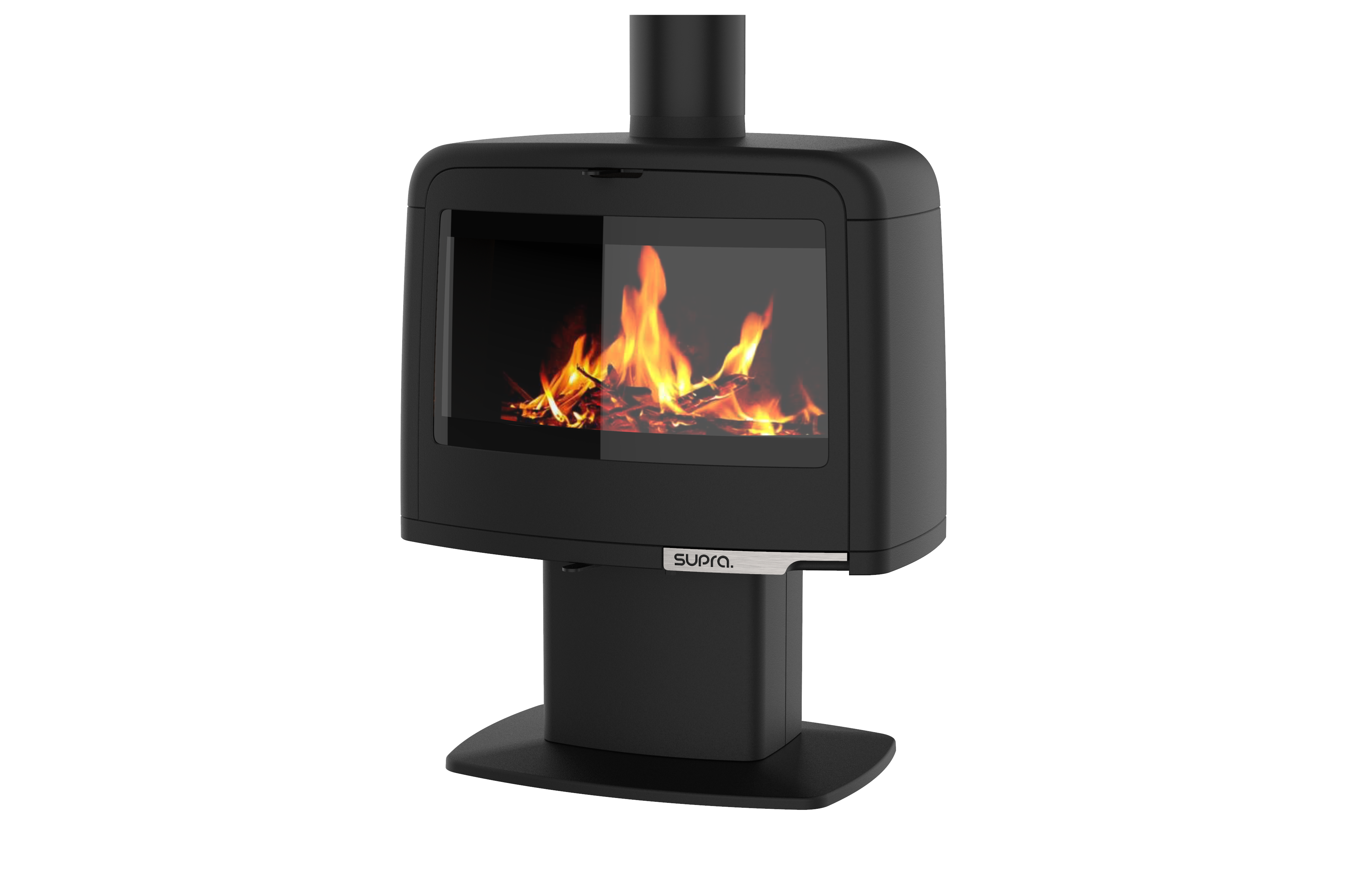 Poêle à bois SUPRA Paul sur pied noir, 10 kW | Leroy Merlin