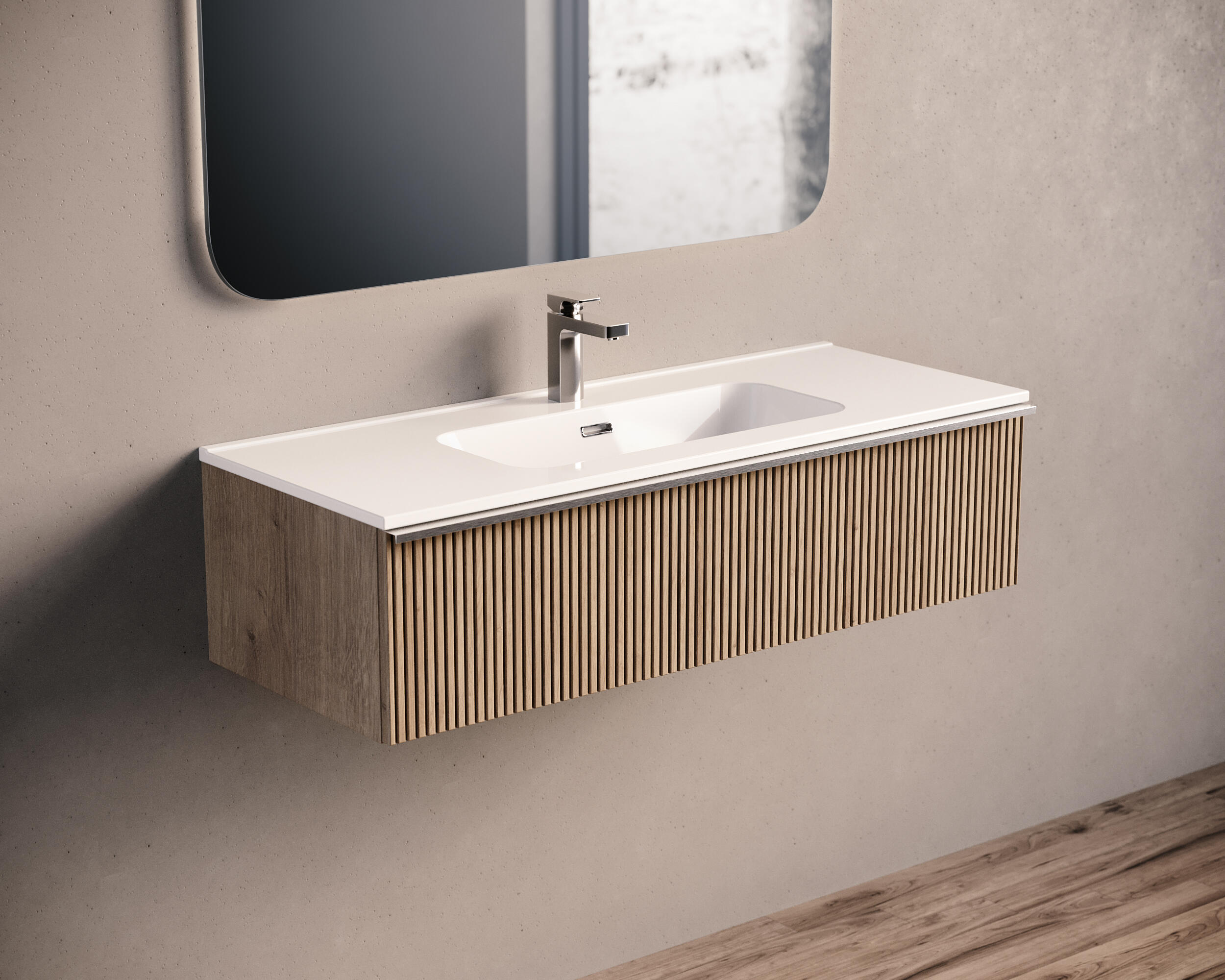 Lavabo encastrado Mia Reducida  101x18x39.5 cm - 2