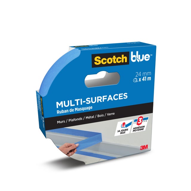 Ruban de masquage SCOTCHBLUE Multisurface l.24 mm x L.41 m