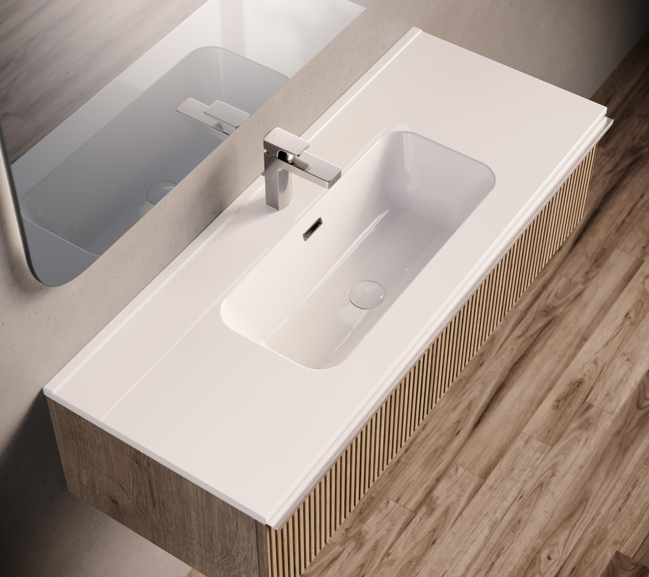 Lavabo encastrado Mia Reducida  101x18x39.5 cm - 3