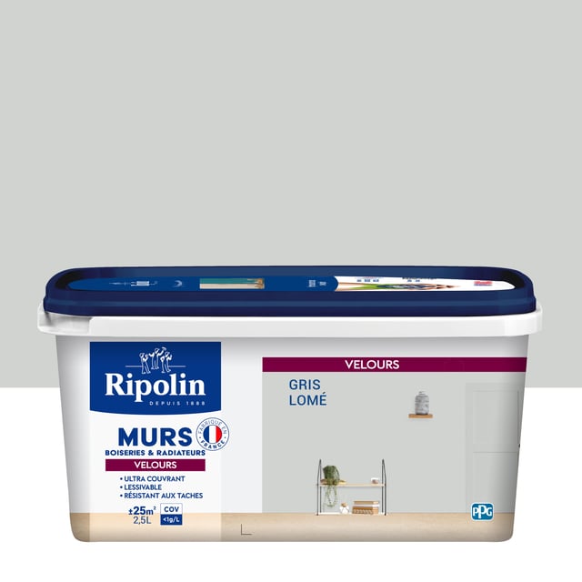 Peinture mur gris lomé velours RIPOLIN Intérieur 2.5l