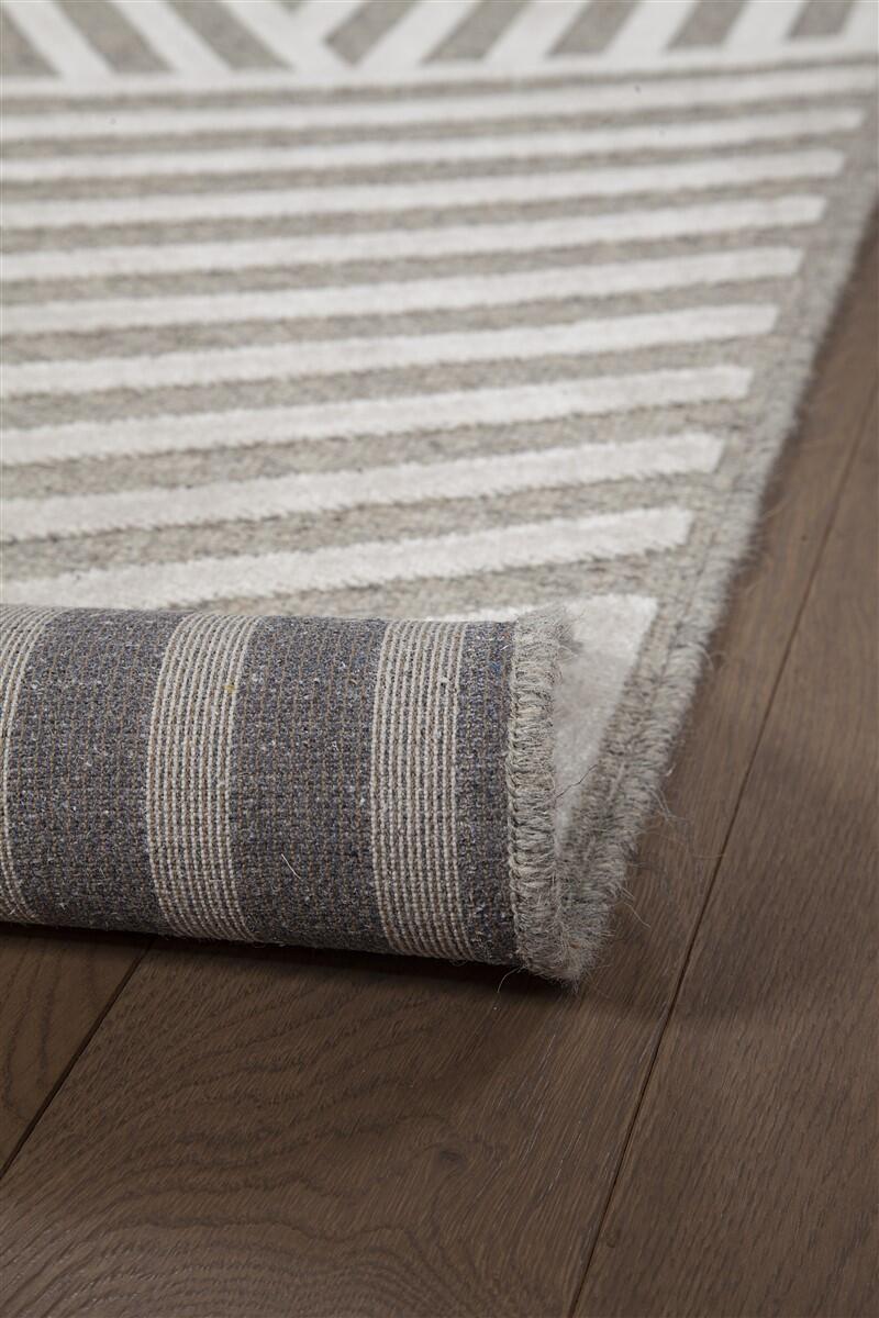 Tappeto Mayfair geometrico in viscosa tortora, L 290 x L 200 cm - 8