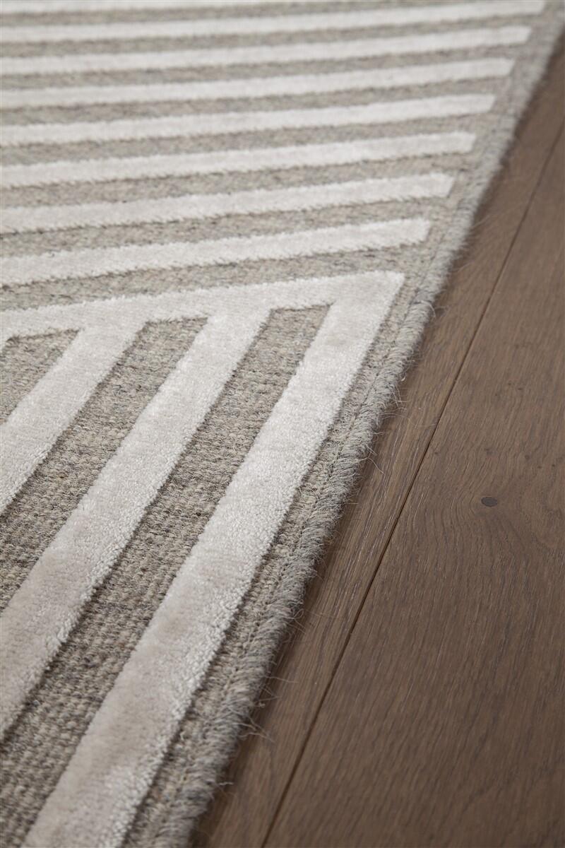 Tappeto Mayfair geometrico in viscosa tortora, L 290 x L 200 cm - 6