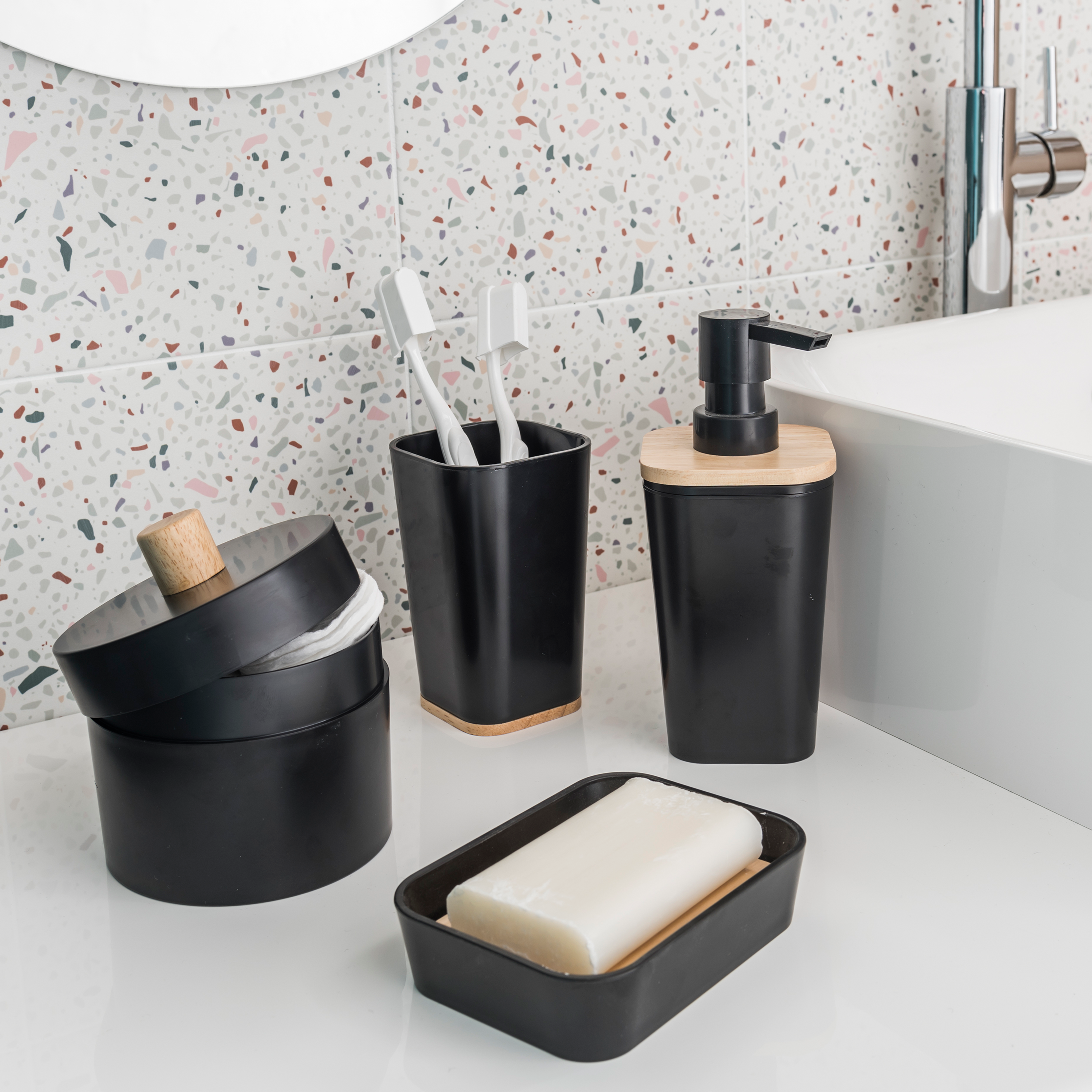 Gobelet de salle de bains Scandi noir SENSEA - 2