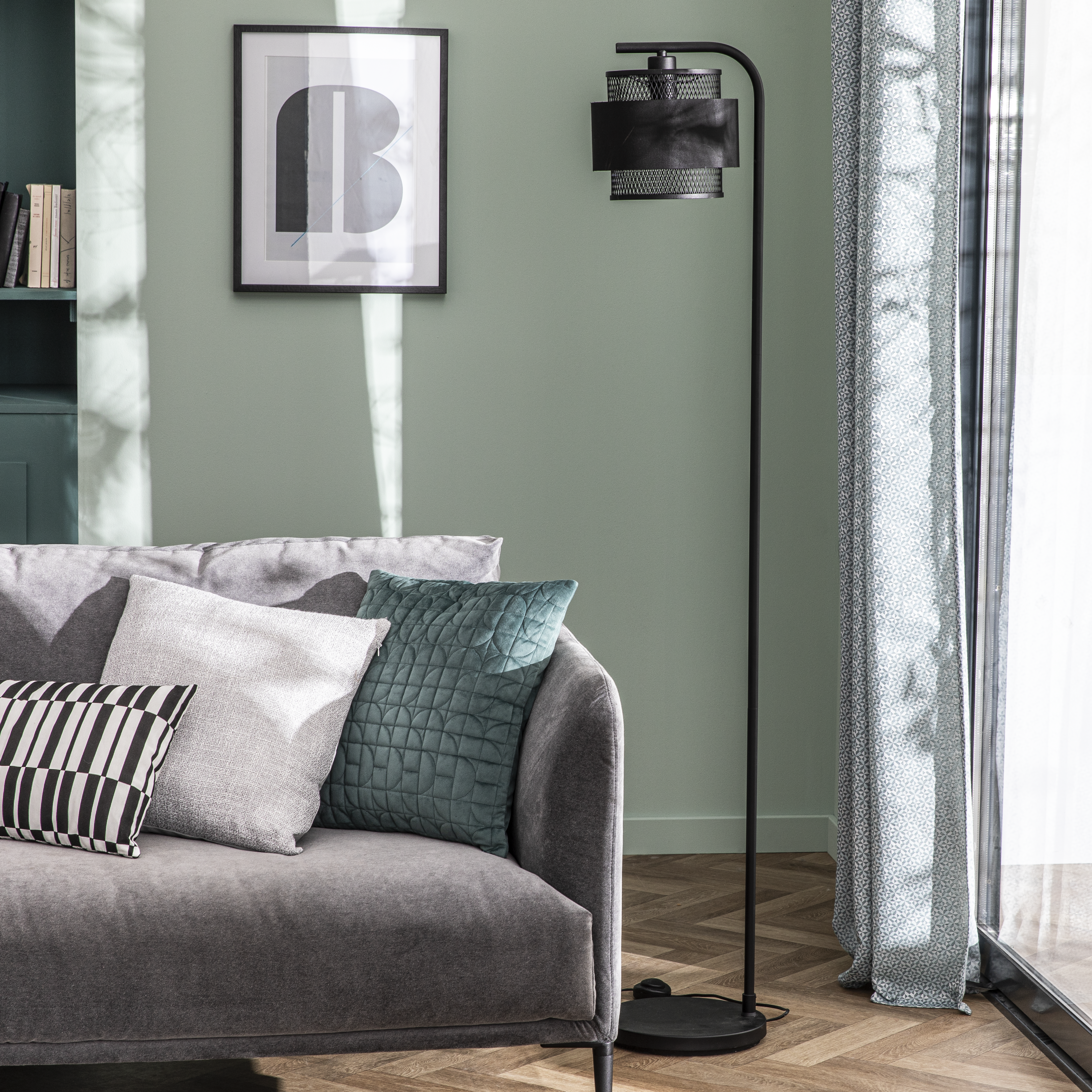 Almofada Julen 30x50cm algodão branco/preto Inspire - 24