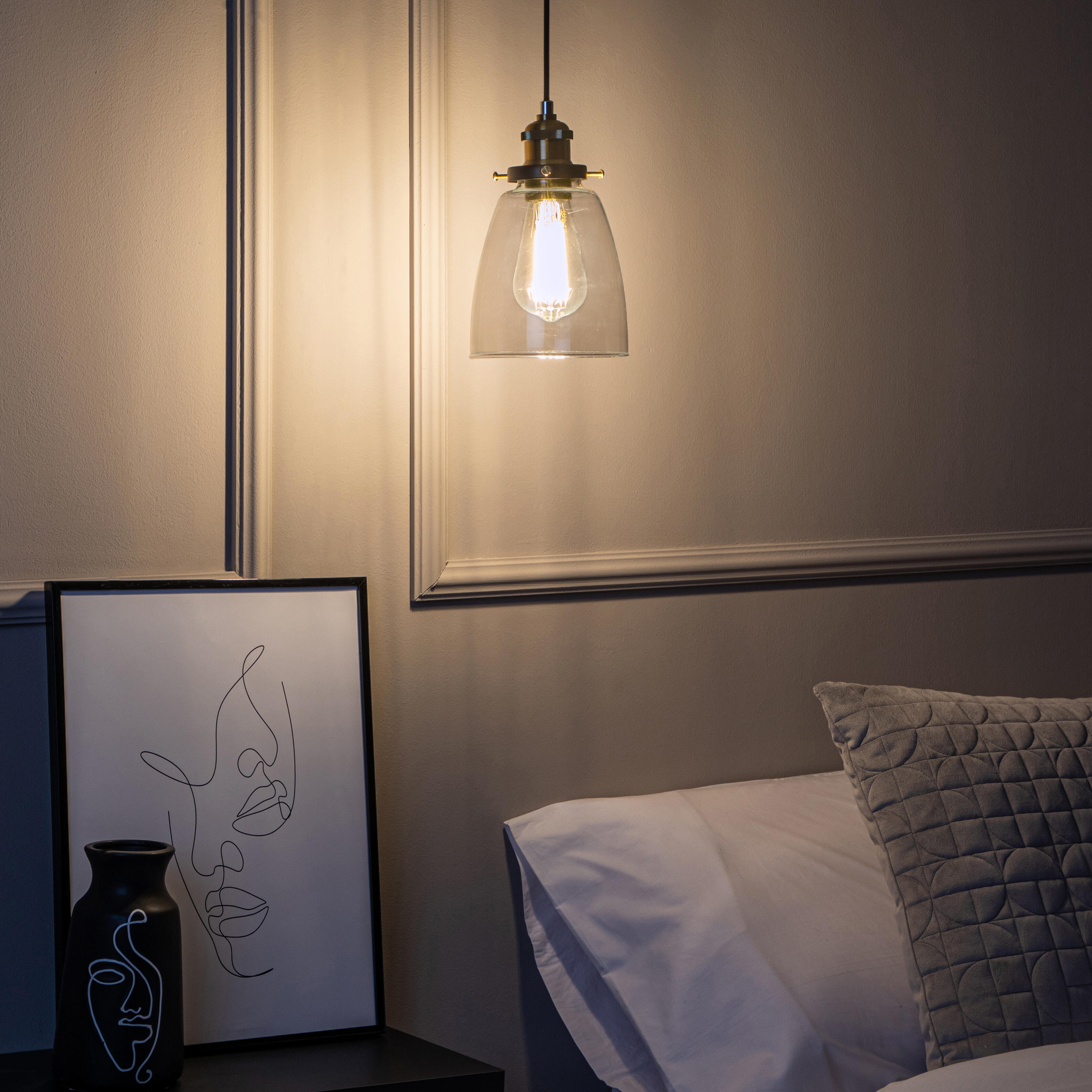 Lámpara de techo oak 1 luces e27 14.5 cm transparente