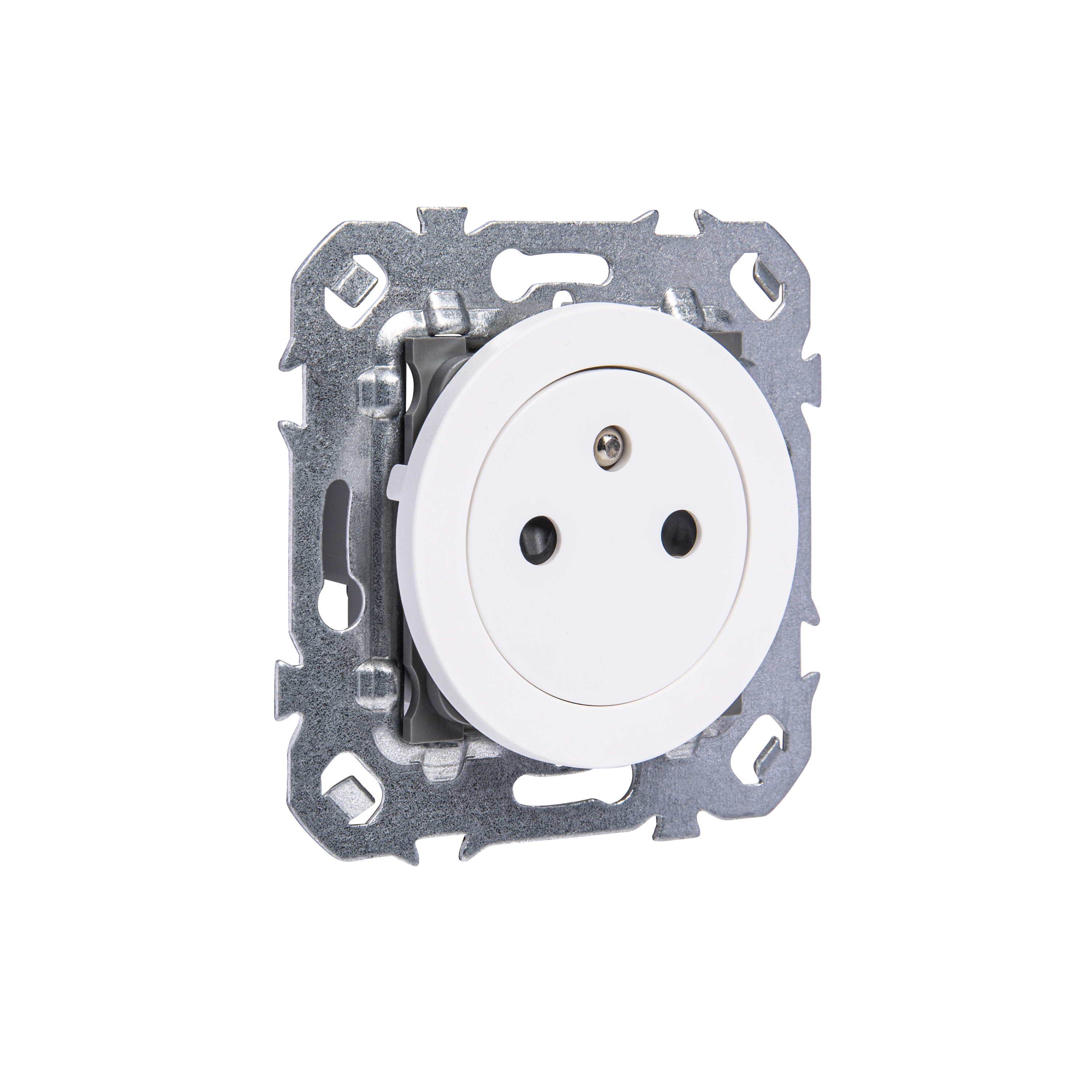 Prise avec terre affleurante à assembler Lumia, LEXMAN blanc - 2