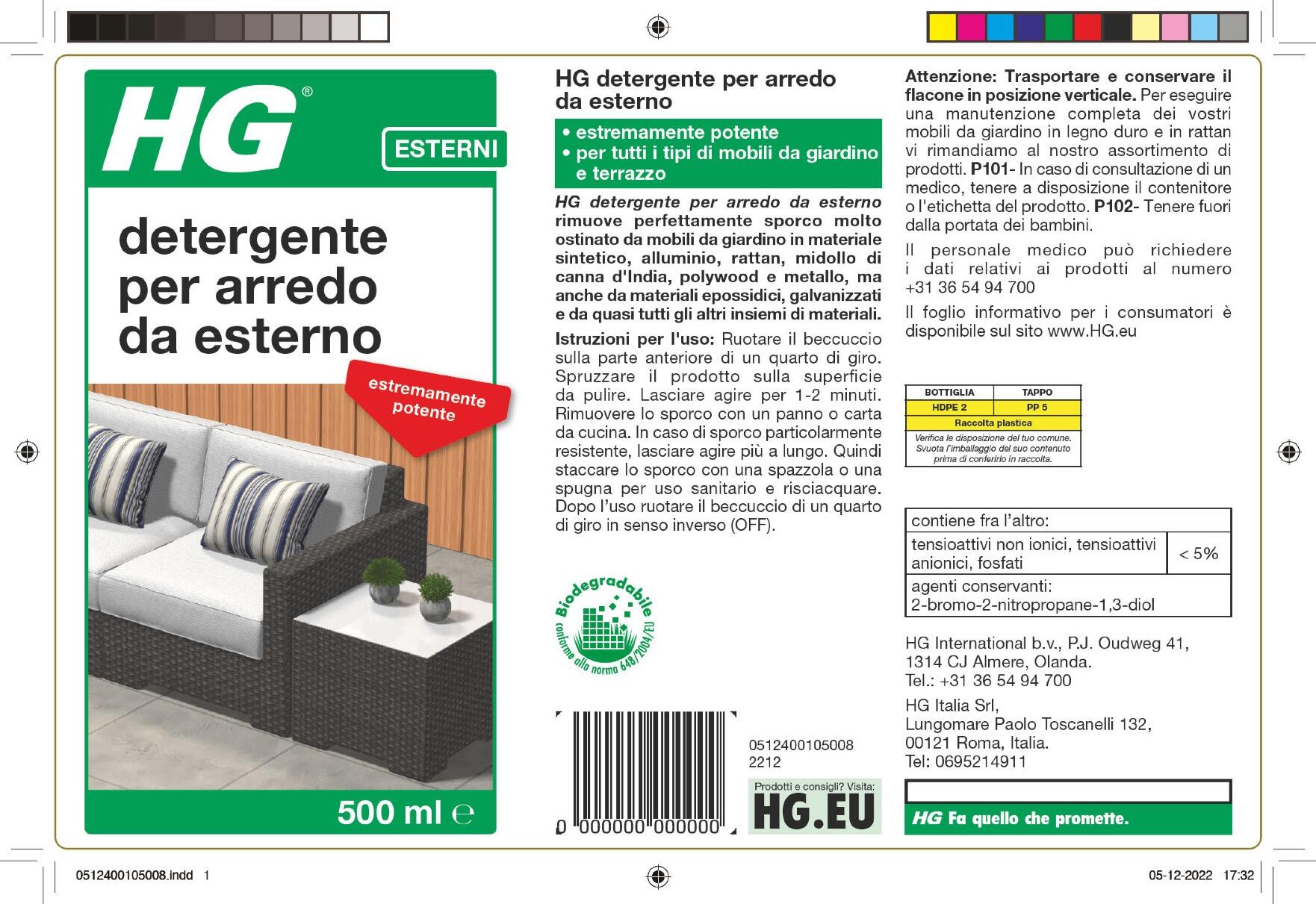 Detergente per mobili HG DETERGENTE PER ARREDO DA ESTERNO 0,5 lt - 2