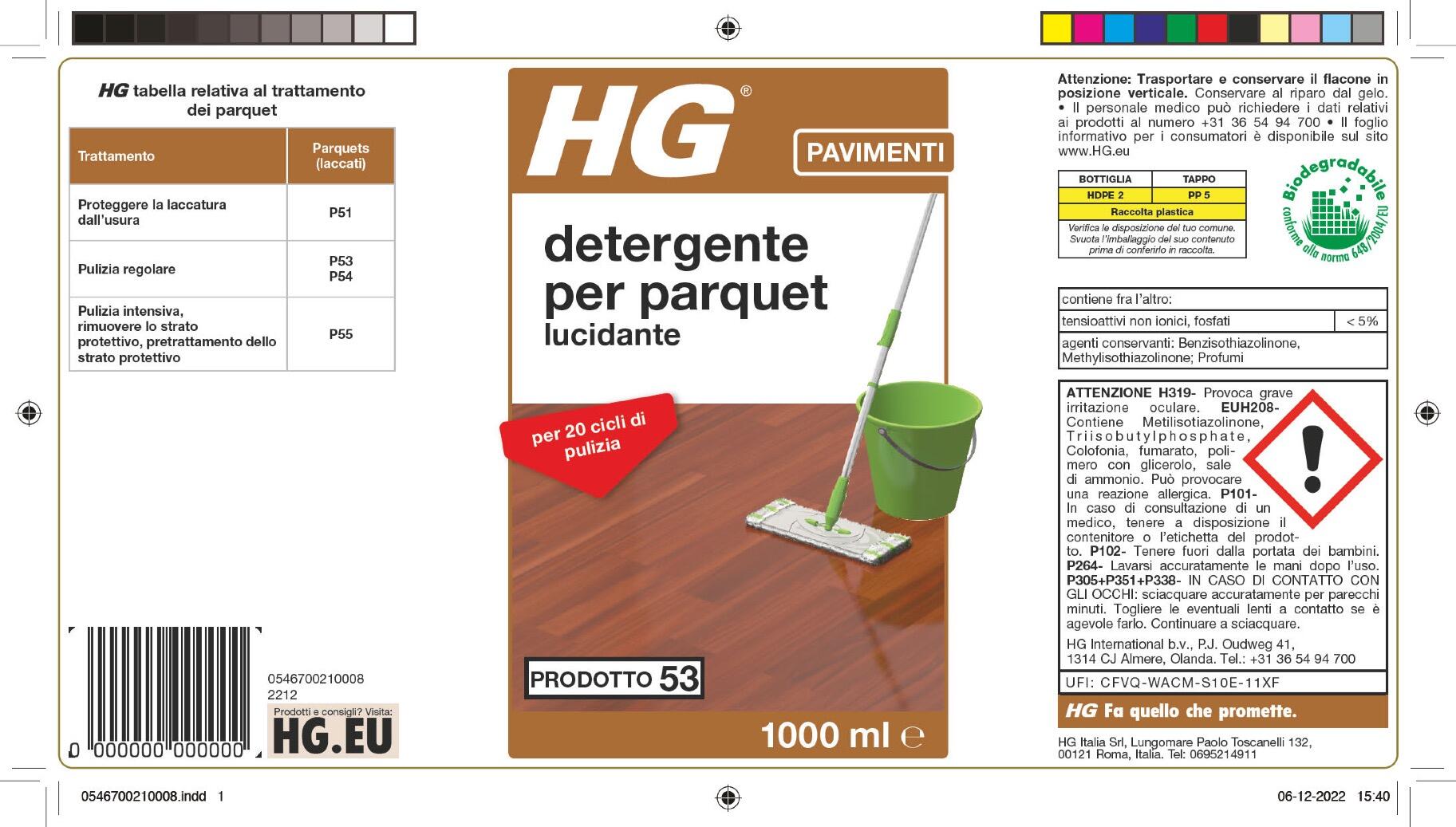 Prodotto per la manutenzione HG per parquet 1 L - 2