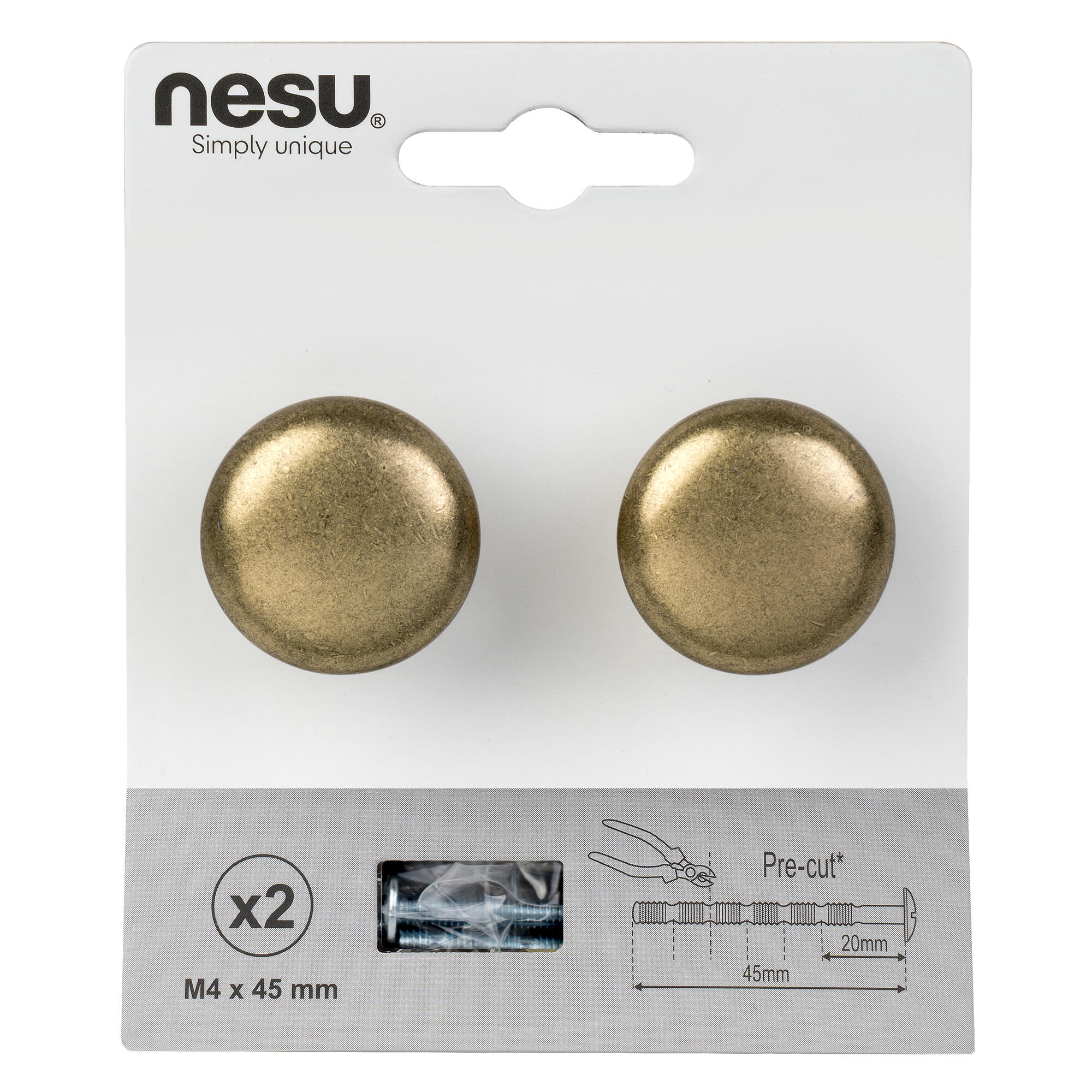 2 Puxadores para móvel Nesu ouro inca 30mm - 7