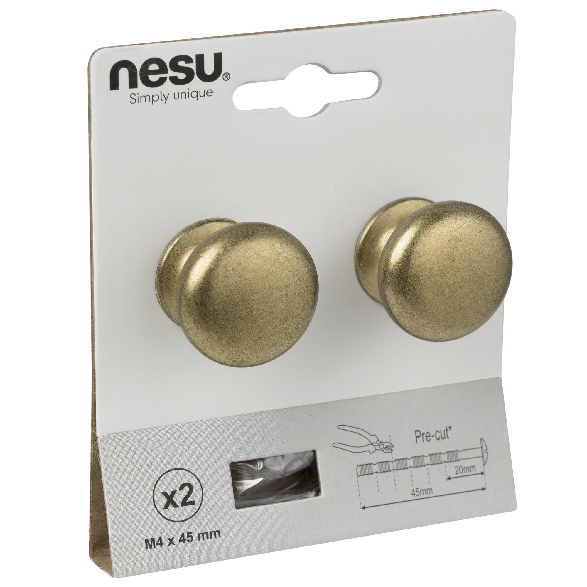 2 Puxadores para móvel Nesu ouro inca 30mm - 8