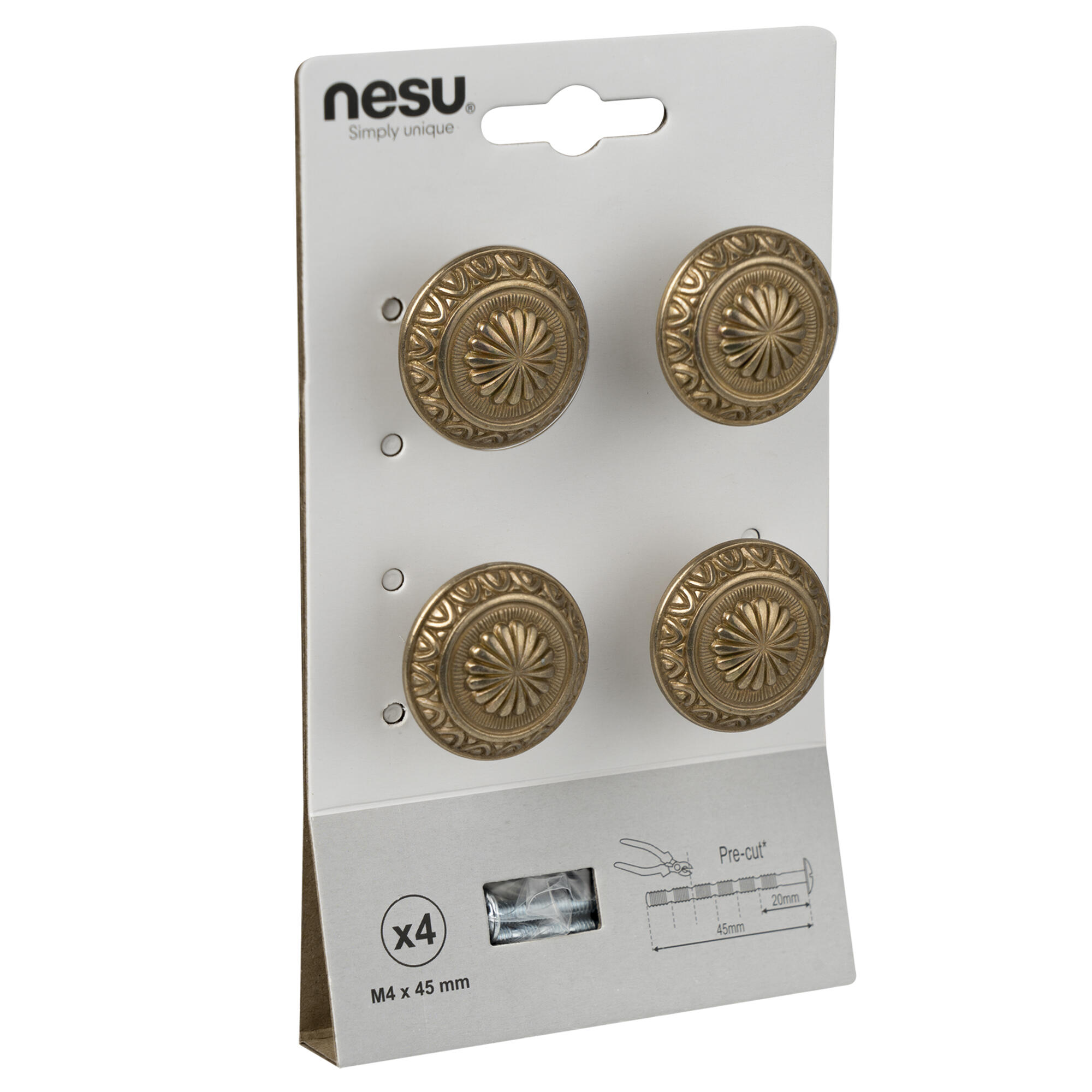 4 Puxadores para móvel Nesu ouro inca 34mm - 5