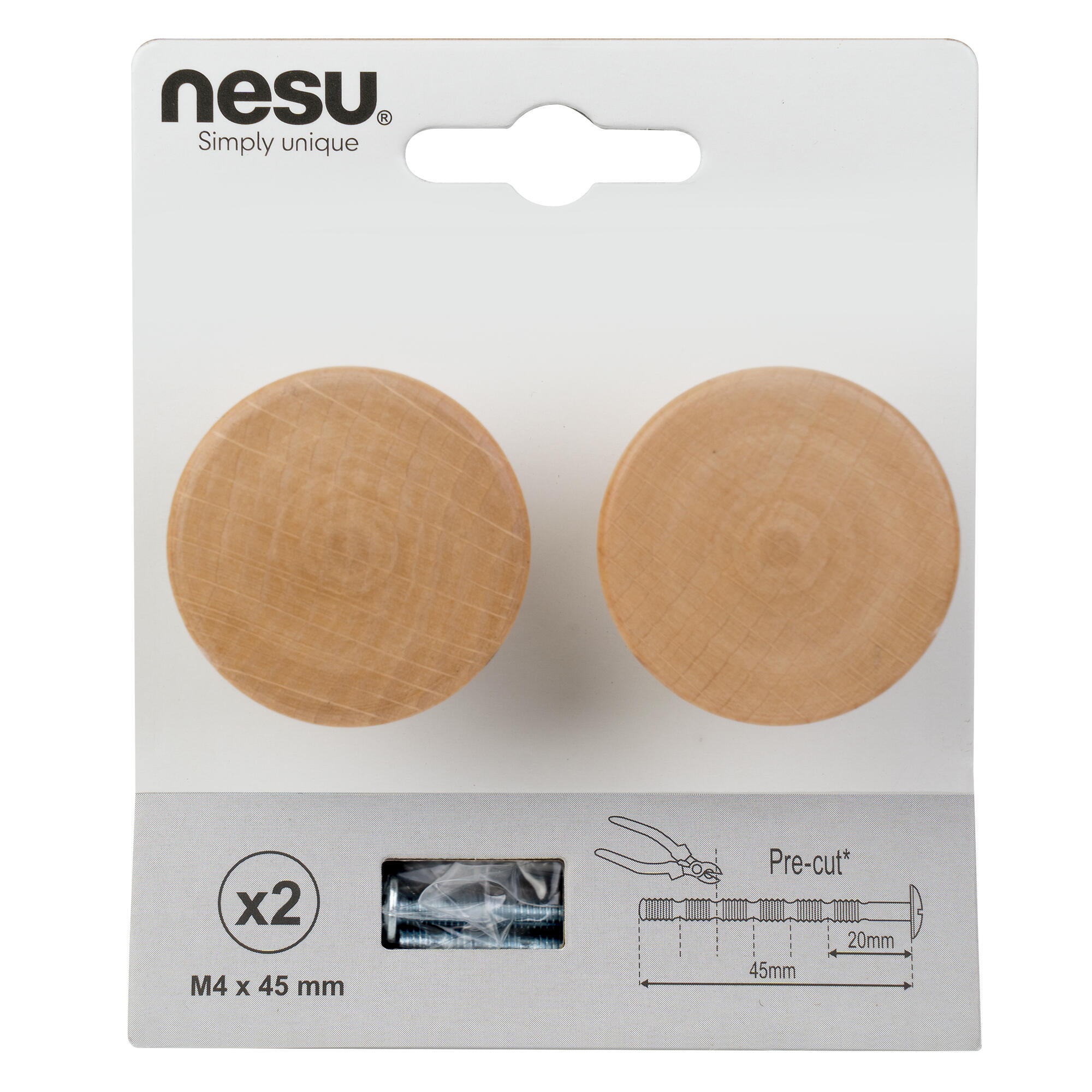 2 Puxadores para móvel Nesu cónico faia natural mate 40mm - 6